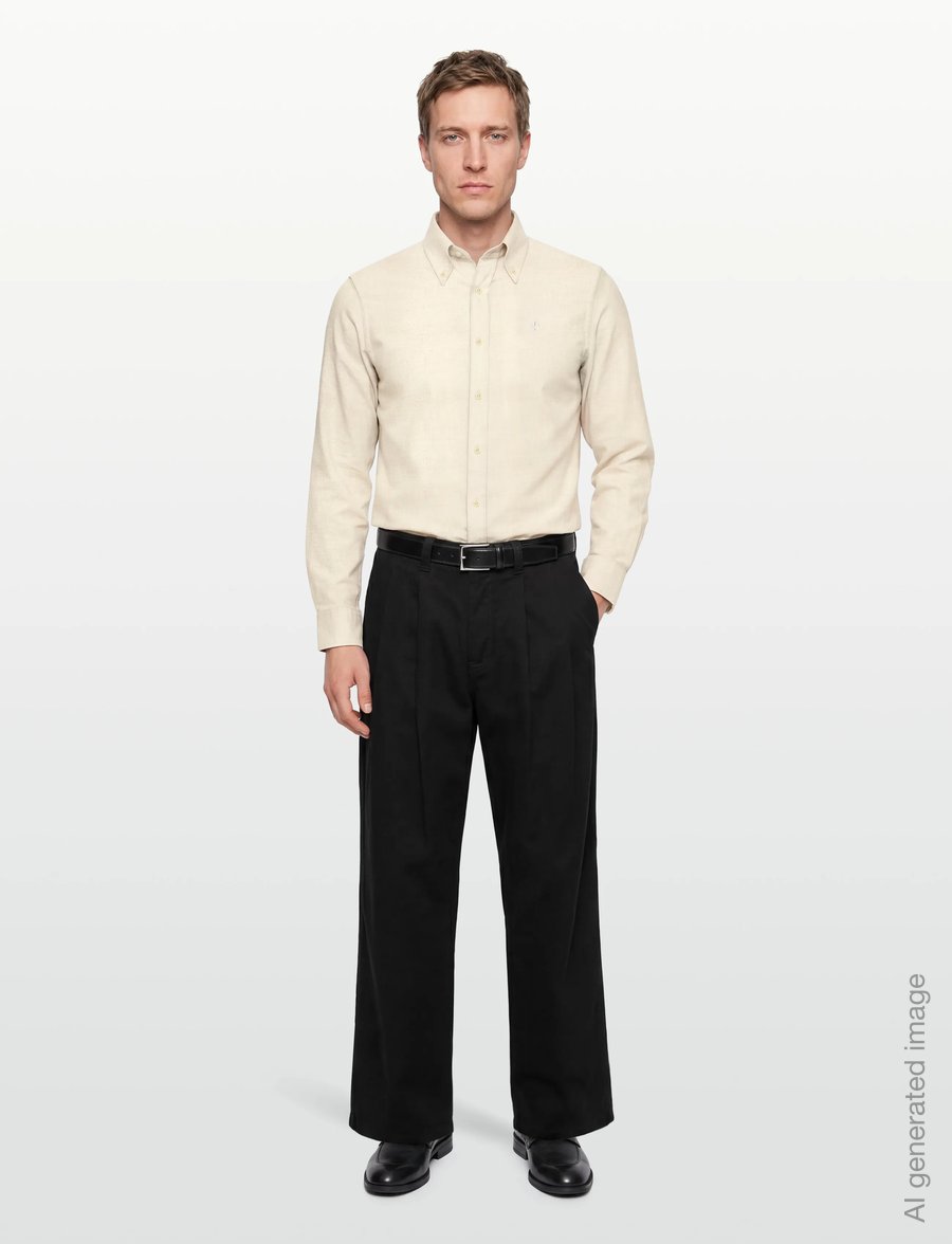 Morris - Twill Flannel Shirt-Slim Fit - flanell-hemden - off white - 0
