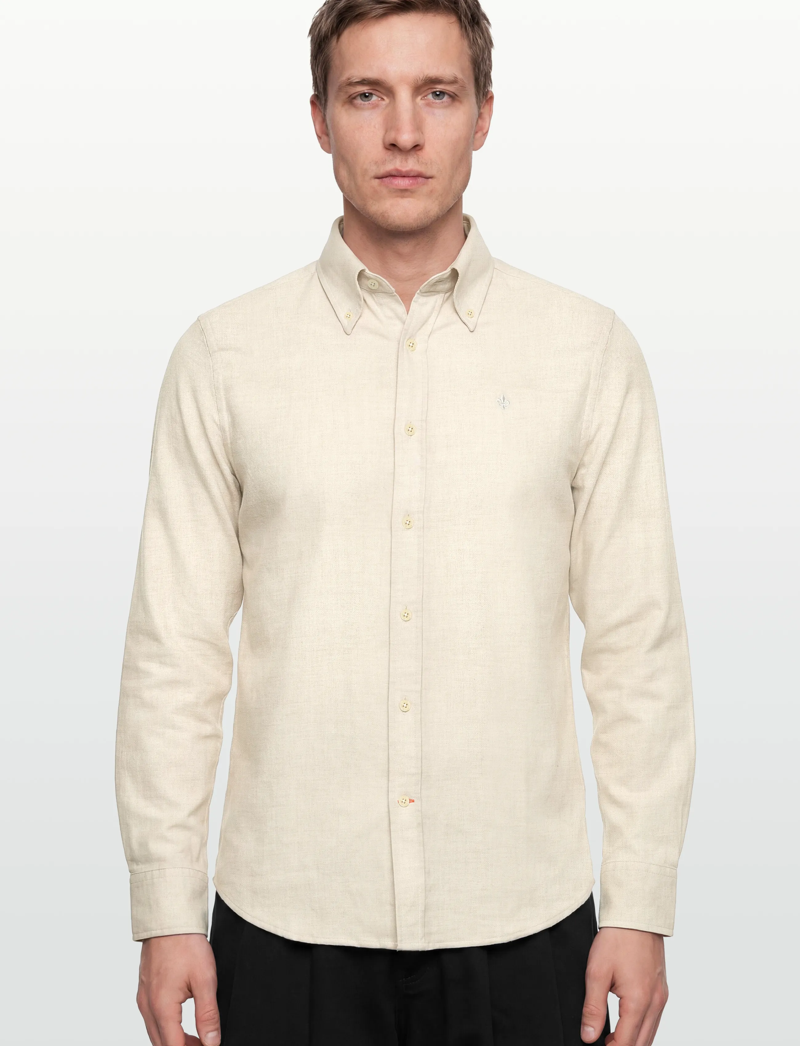 Morris - Twill Flannel Shirt-Slim Fit - off white - 3
