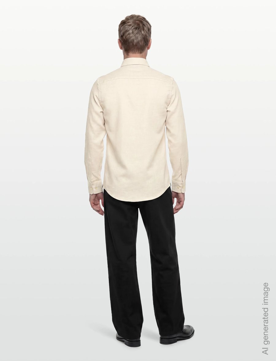 Morris - Twill Flannel Shirt-Slim Fit - flanell-hemden - off white - 4
