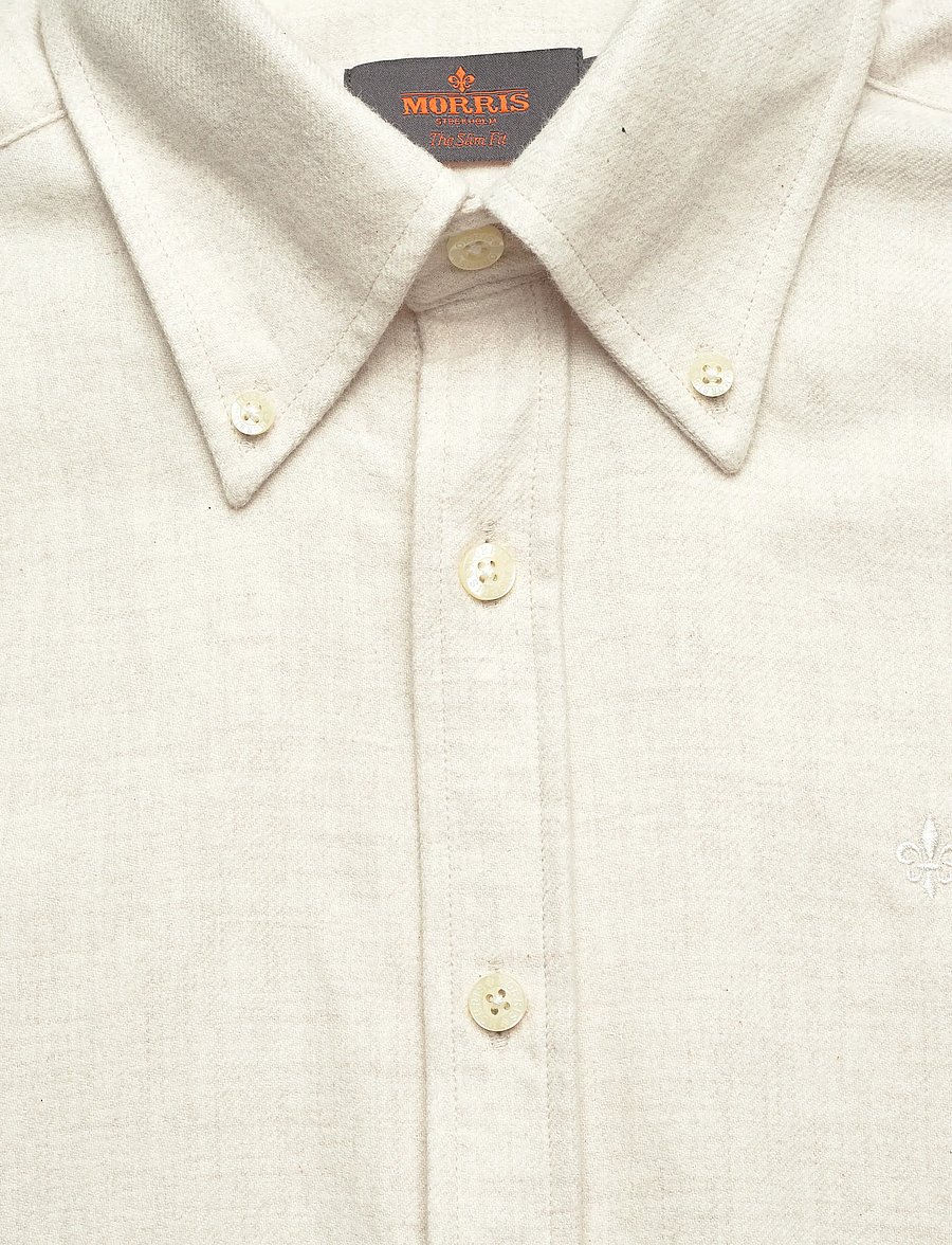 Morris - Twill Flannel Shirt-Slim Fit - flanell-hemden - off white - 5