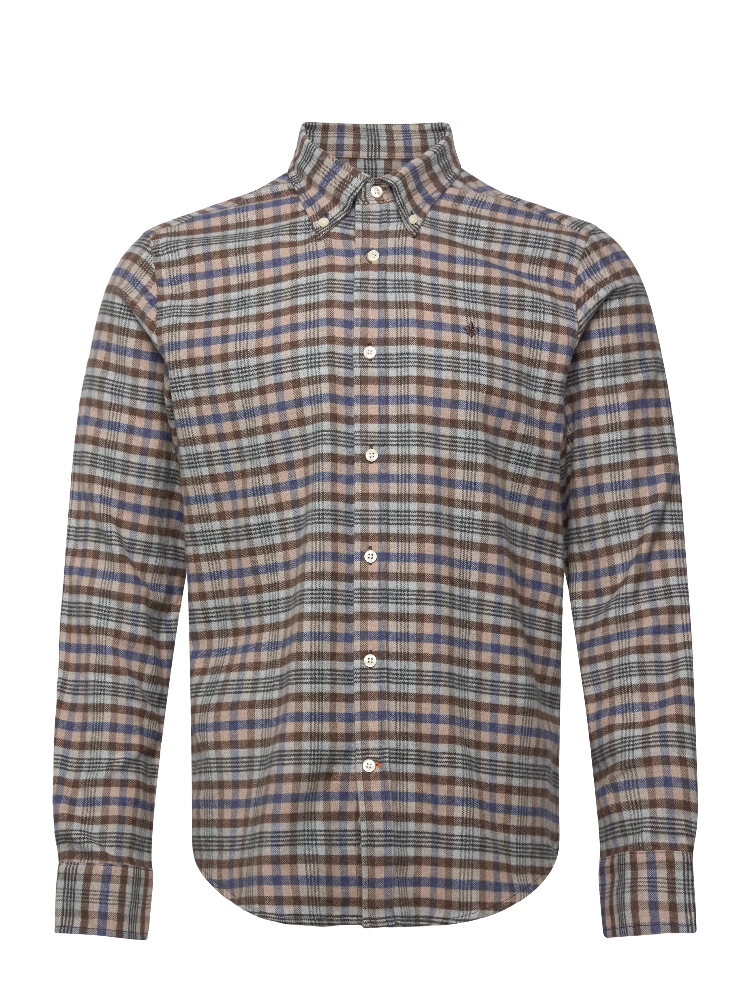 Morris Flannel Check Shirt-Slim Fit - Koszule - BROWN / multi