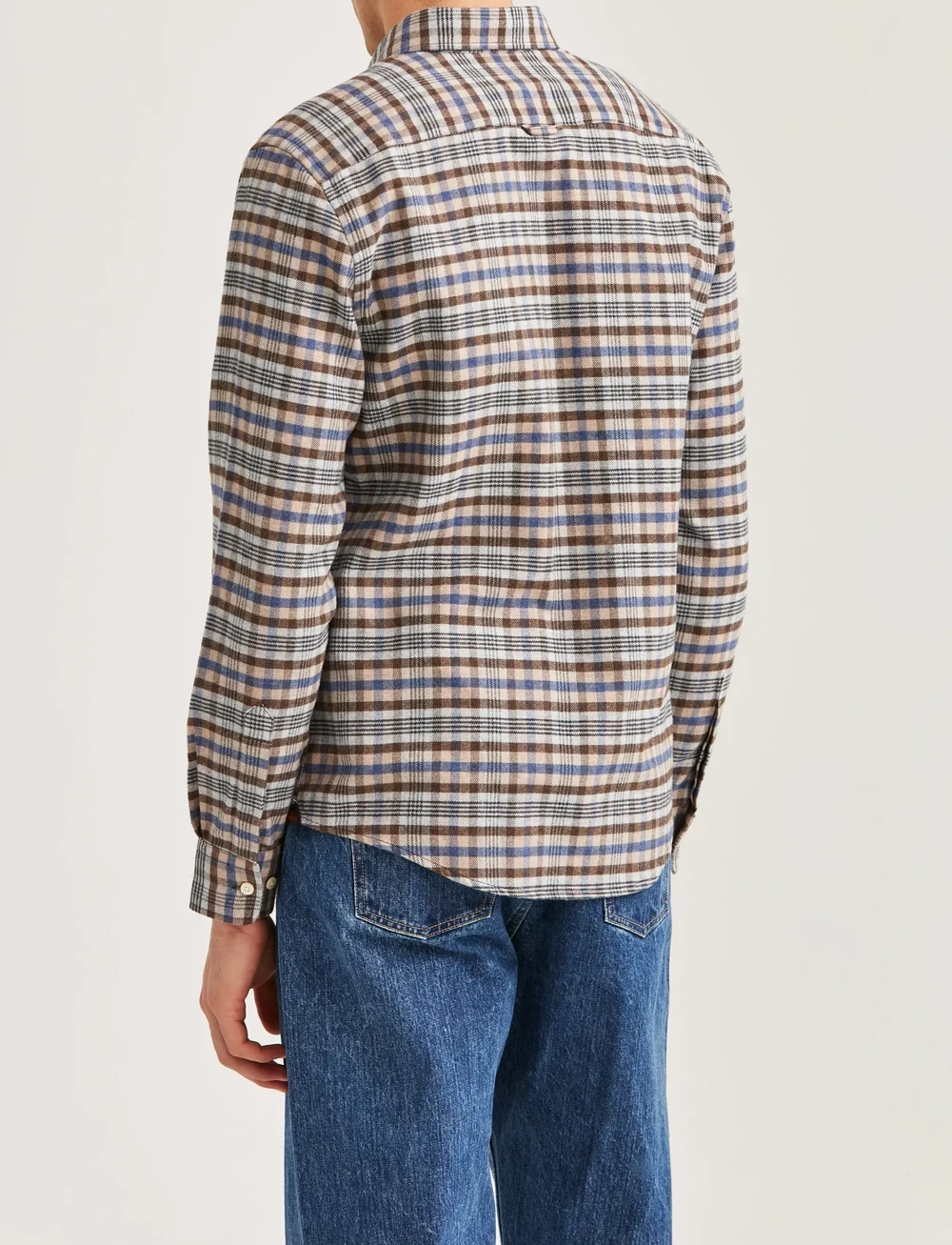 Morris - Flannel Check Shirt-Slim Fit - tavalised t-särgid - brown - 4