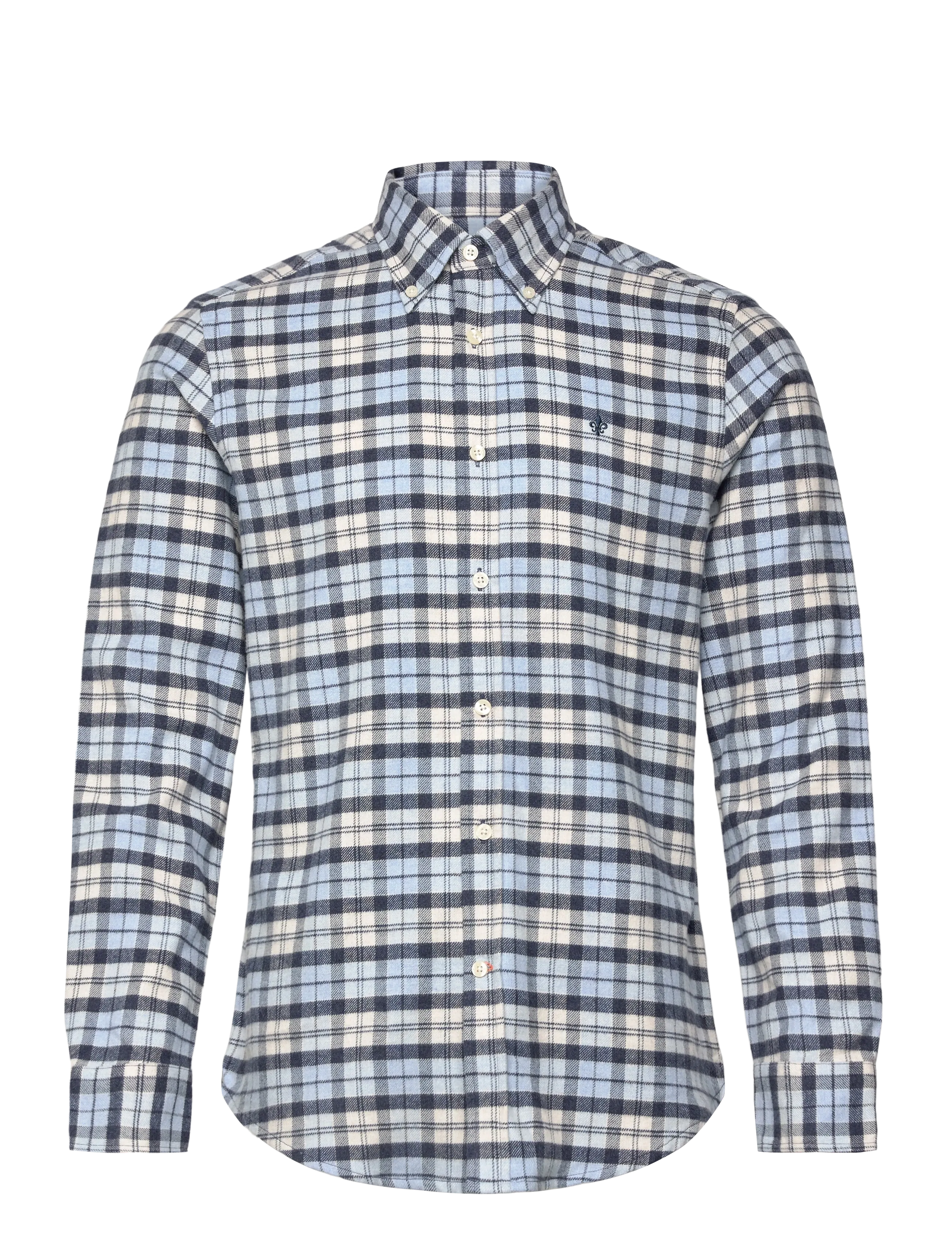 Morris Flannel Check Shirt-Slim Fit - Morris Stockholm - LIGHT BLUE / multi