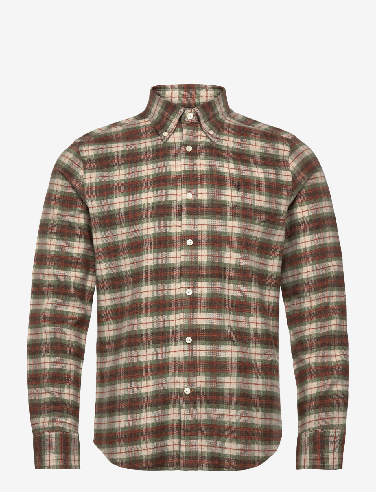 Morris - Flannel Check Shirt-Slim Fit - flannel shirts - olive - 1