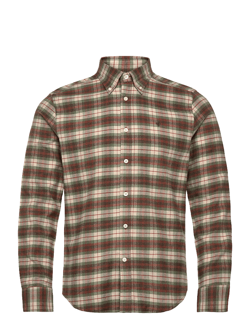 Morris - Flannel Check Shirt-Slim Fit - flannel shirts - olive - 1