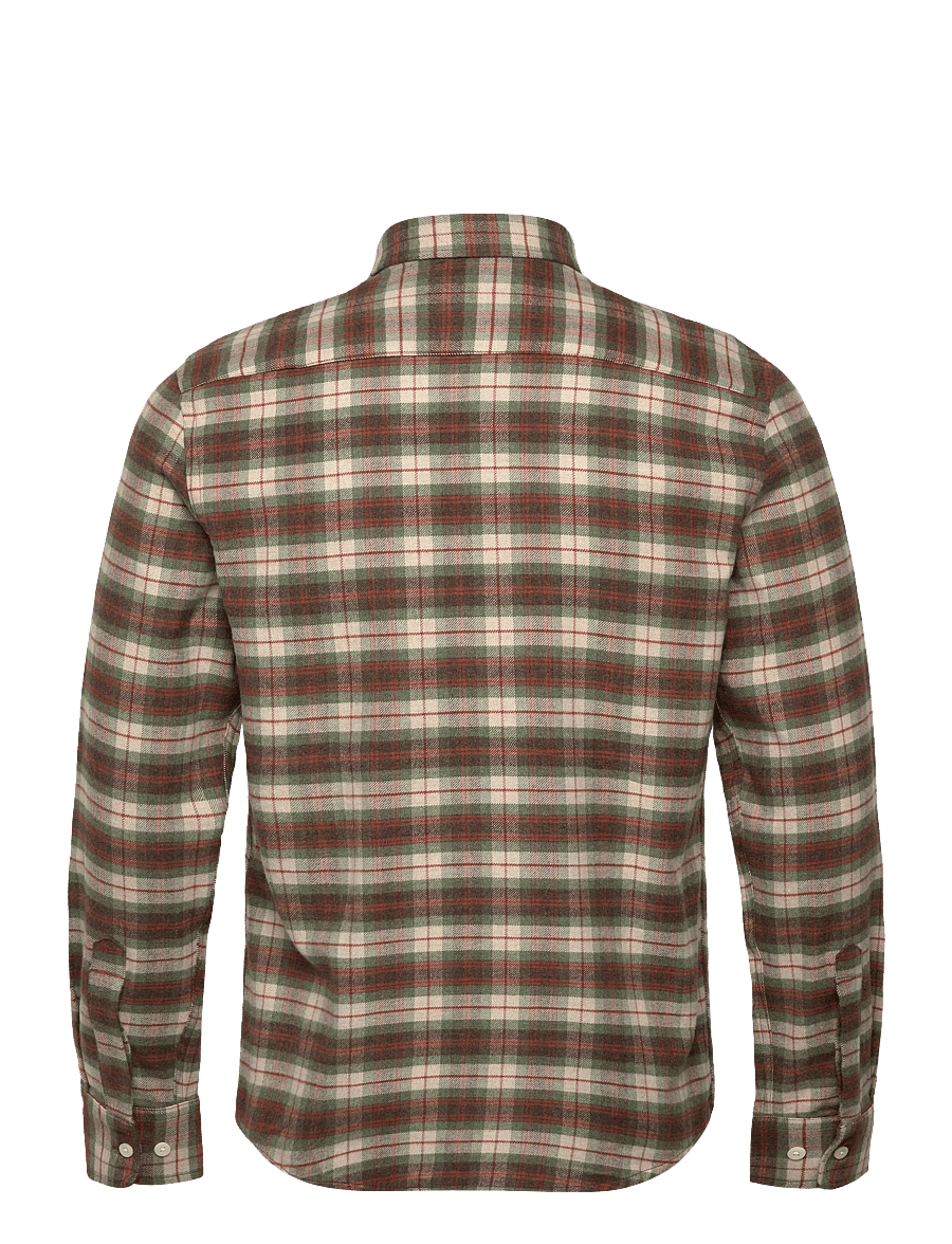 Morris - Flannel Check Shirt-Slim Fit - flanellskjorter - olive - 2