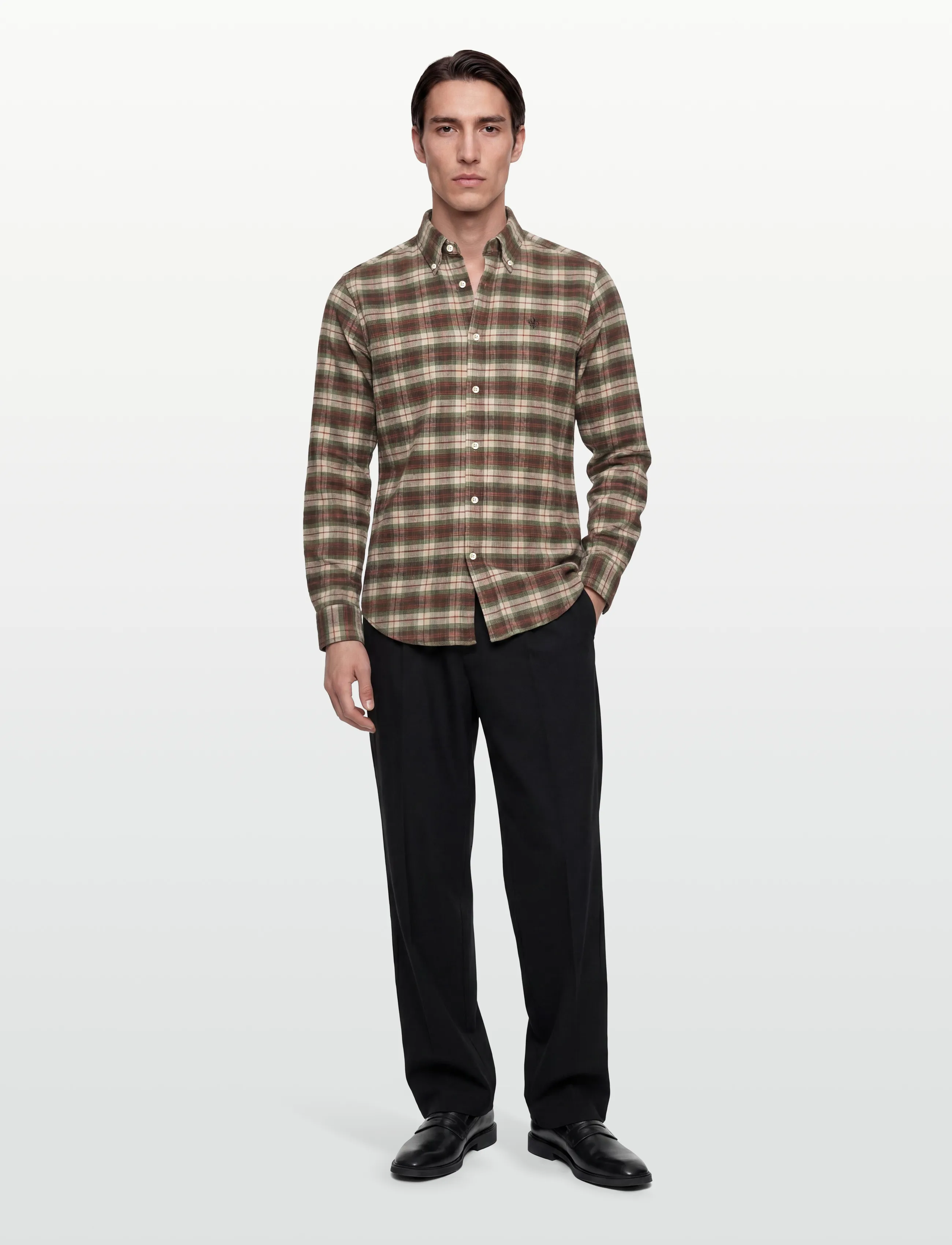 Morris Flannel Check Shirt-Slim Fit, S, Multi/patterned, Shirts > Checkered Shirt, Herre