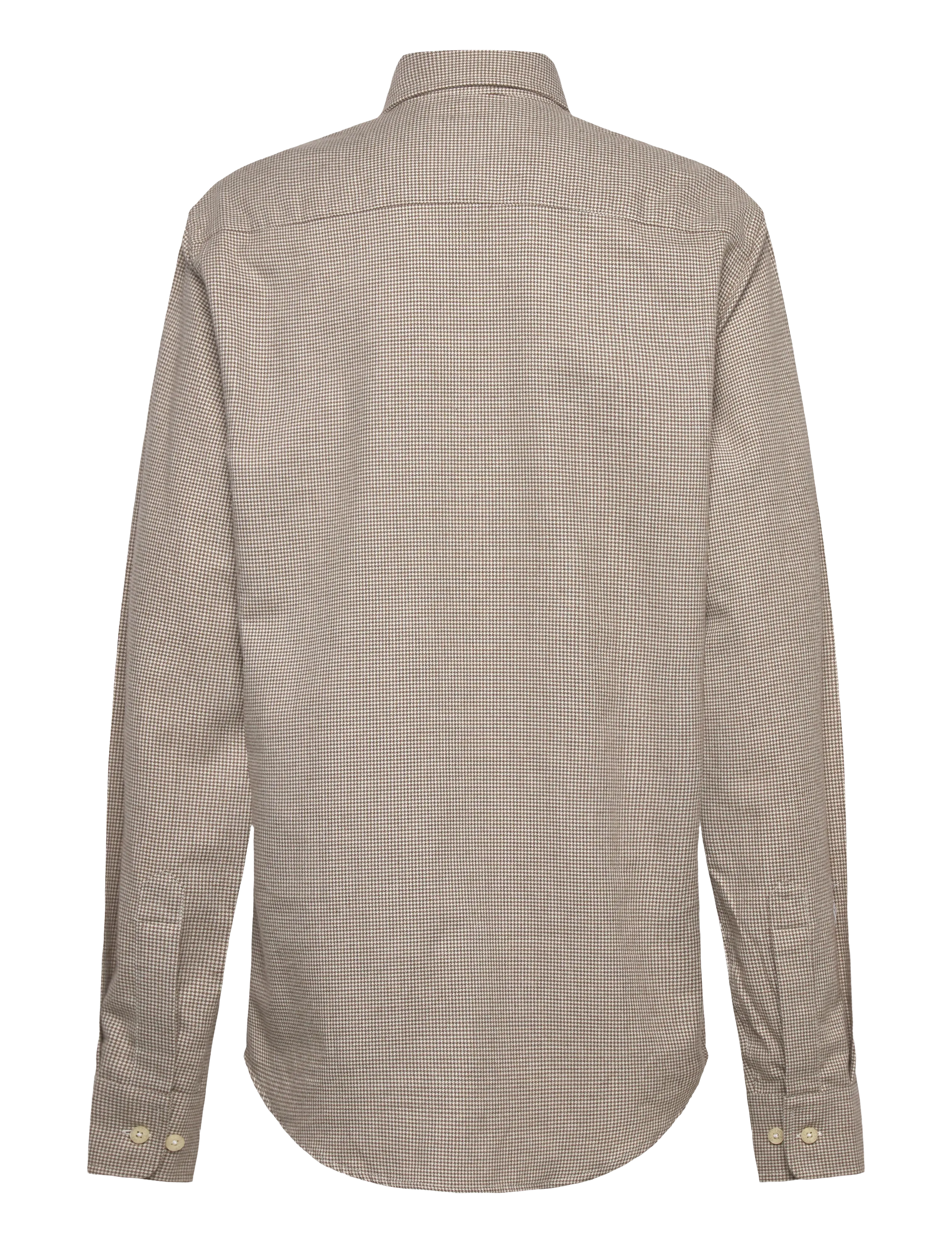 Morris - Soft Twill Dogtooth Shirt-Slim Fit - ternede skjorter - brown - 2