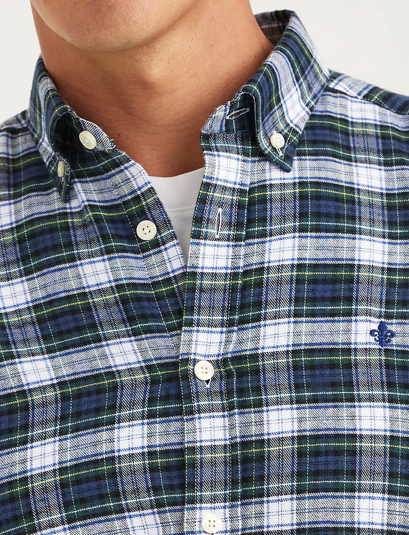 Morris - Soft Twill Tartan Shirt-Slim Fit - ternede skjorter - blue - 5