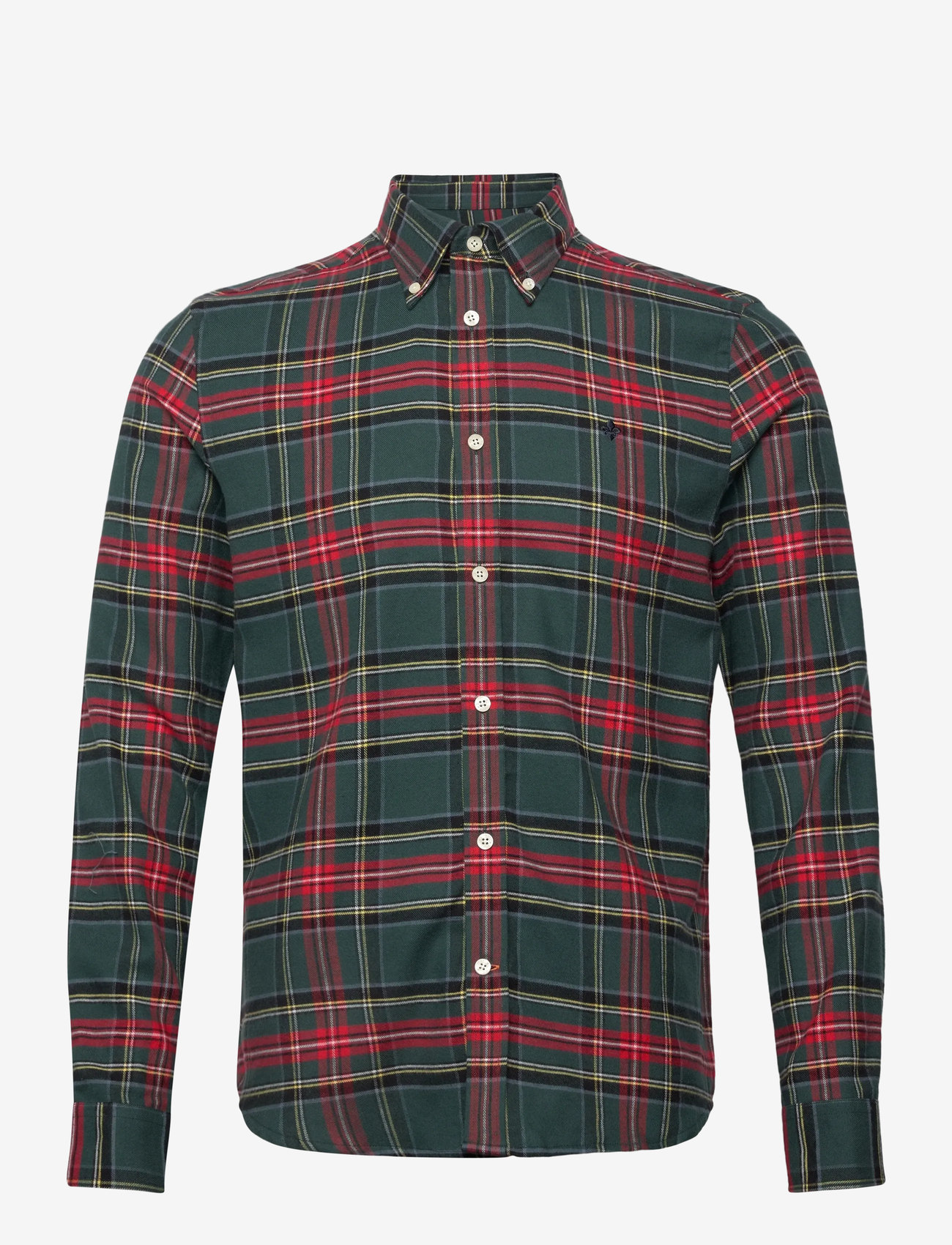Morris - Soft Twill Tartan Shirt-Slim Fit - basic skjortor - green - 1