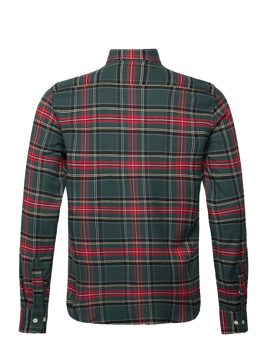 Morris - Soft Twill Tartan Shirt-Slim Fit - ternede skjorter - green - 2