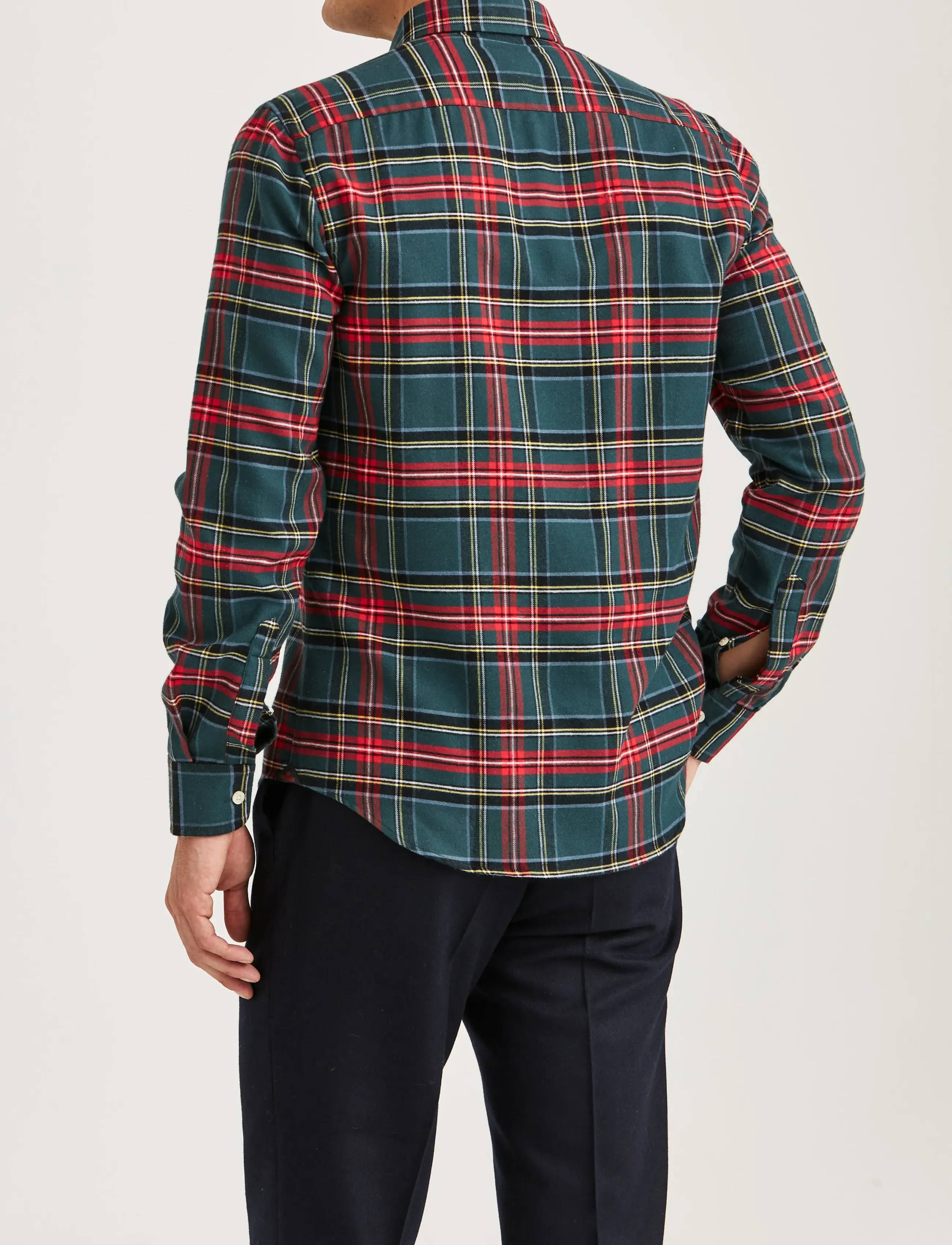 Morris - Soft Twill Tartan Shirt-Slim Fit - ternede skjorter - green - 4