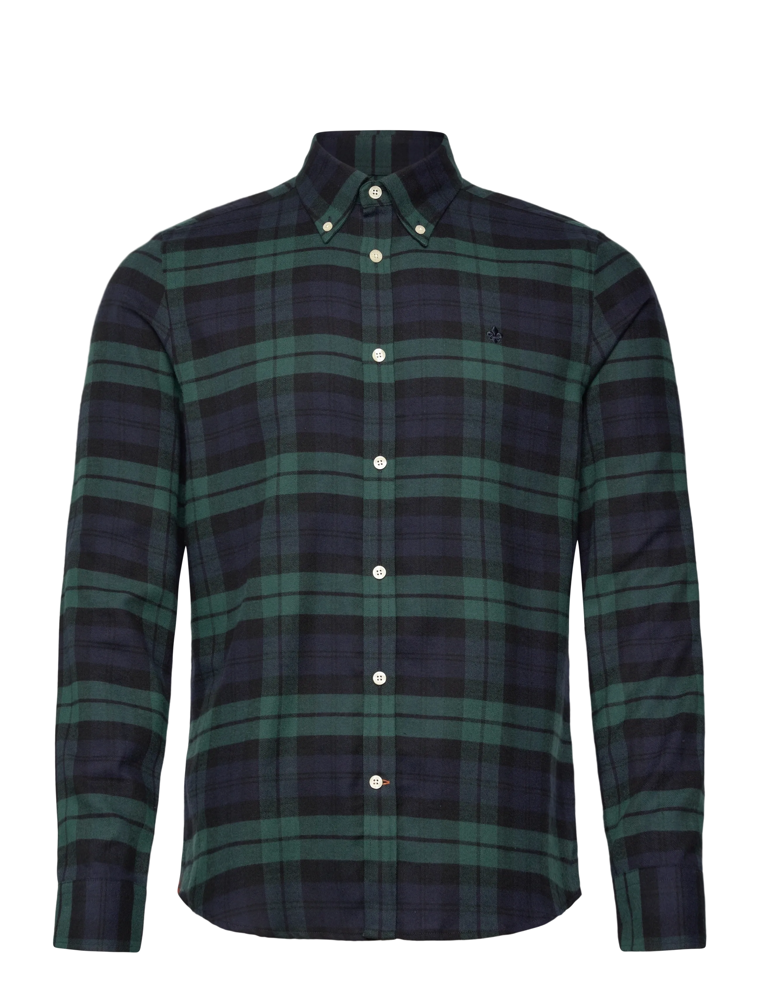 Morris Soft Twill Tartan Shirt-Slim Fit - Morris Stockholm - NAVY / multi