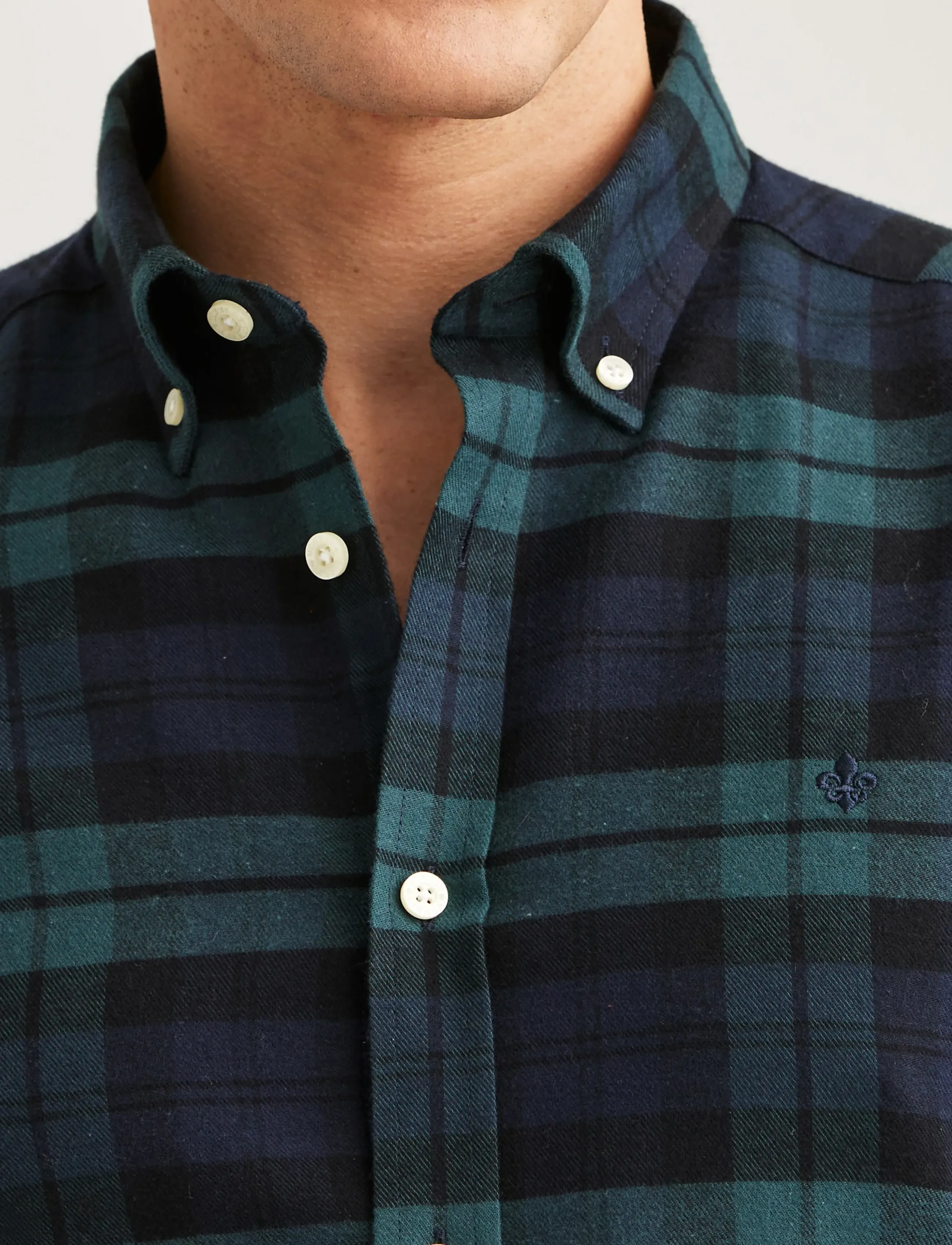 Morris - Soft Twill Tartan Shirt-Slim Fit - karierte hemden - navy - 5