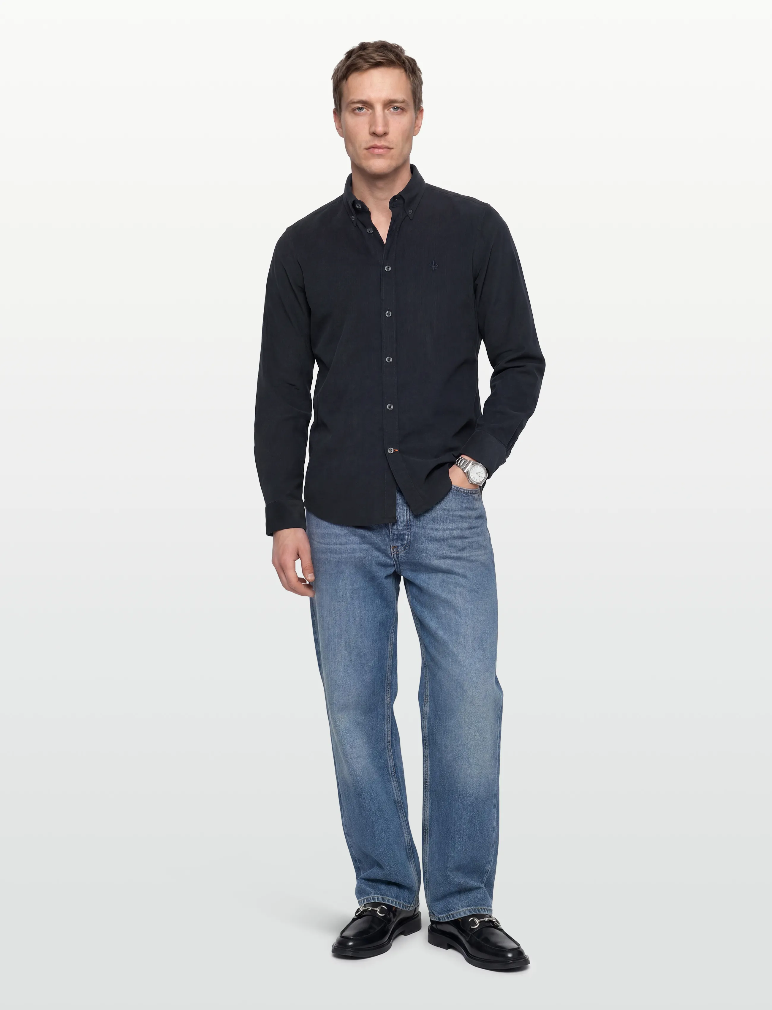 Morris Douglas Cord Shirt-Slim Fit - Skjorter - BLUE / navy