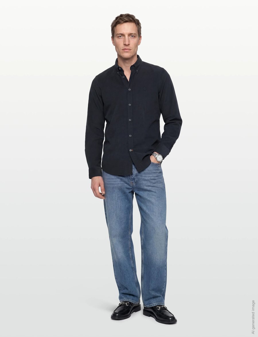 Morris - Douglas Cord Shirt-Slim Fit - cordhemden - blue - 0
