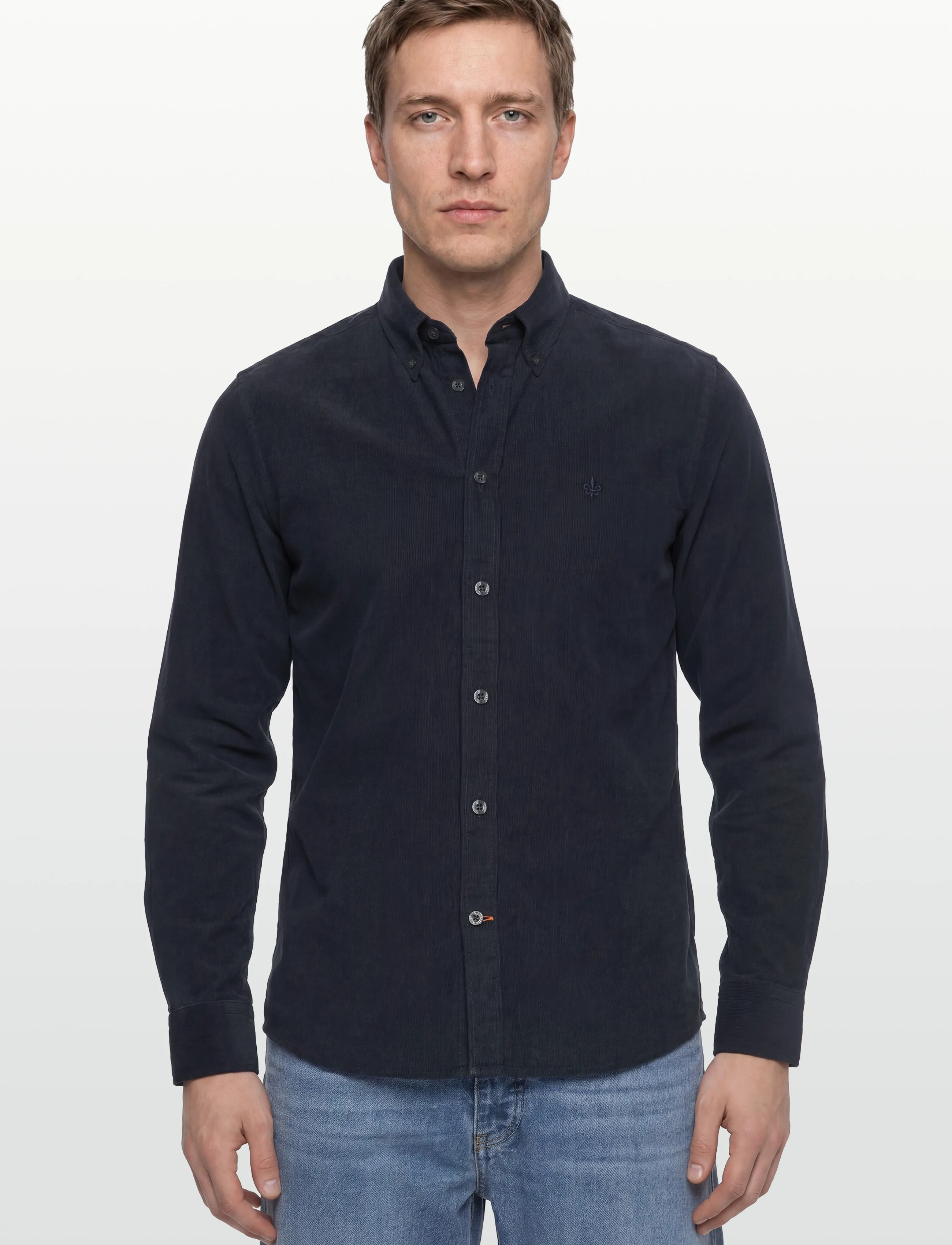 Morris - Douglas Cord Shirt-Slim Fit - cordhemden - blue - 3