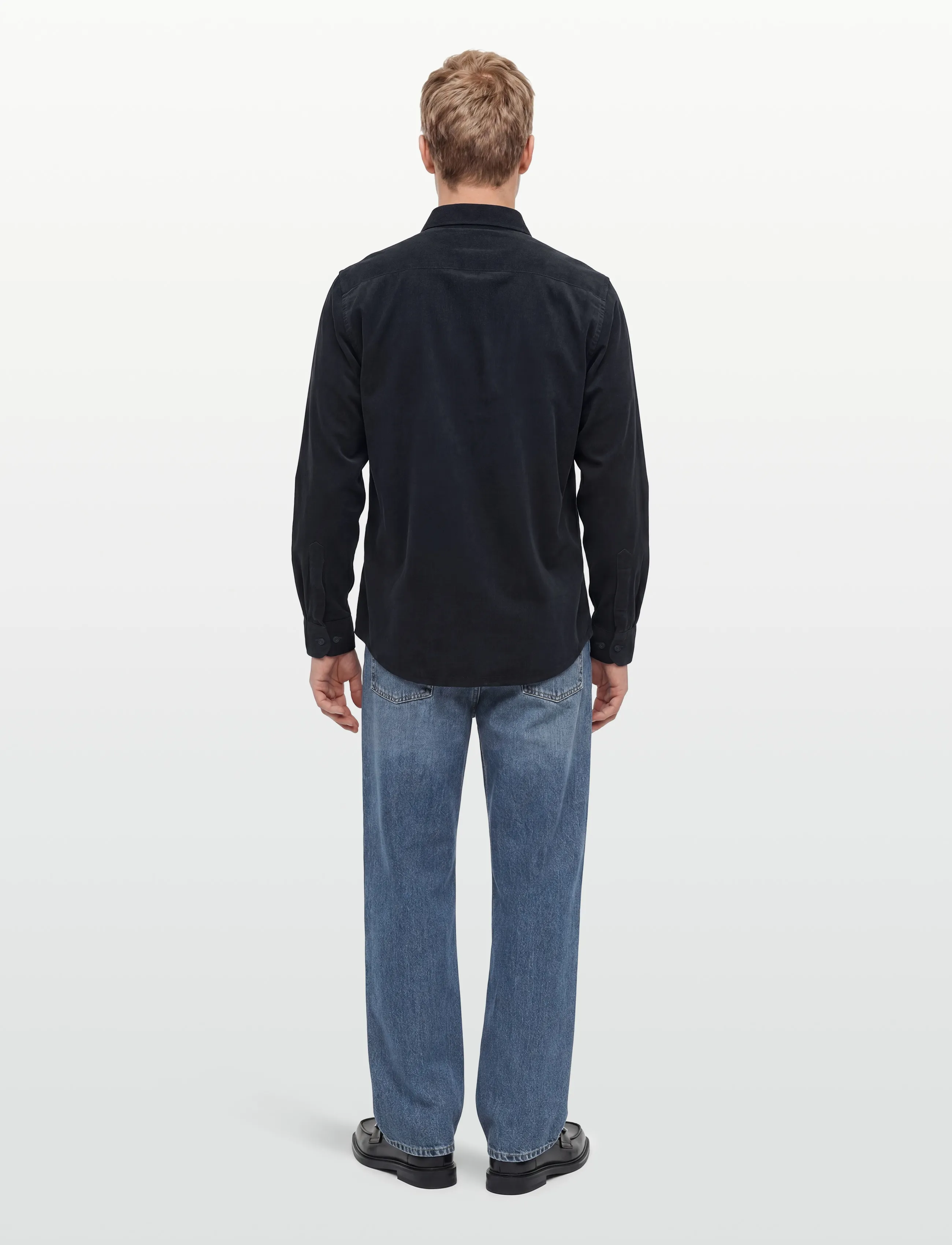 Morris - Douglas Cord Shirt-Slim Fit - cordhemden - blue - 4