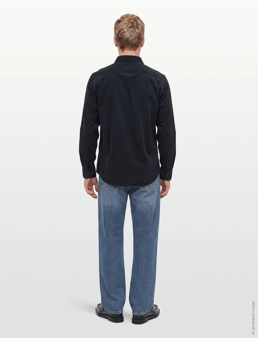 Morris - Douglas Cord Shirt-Slim Fit - cordhemden - blue - 4