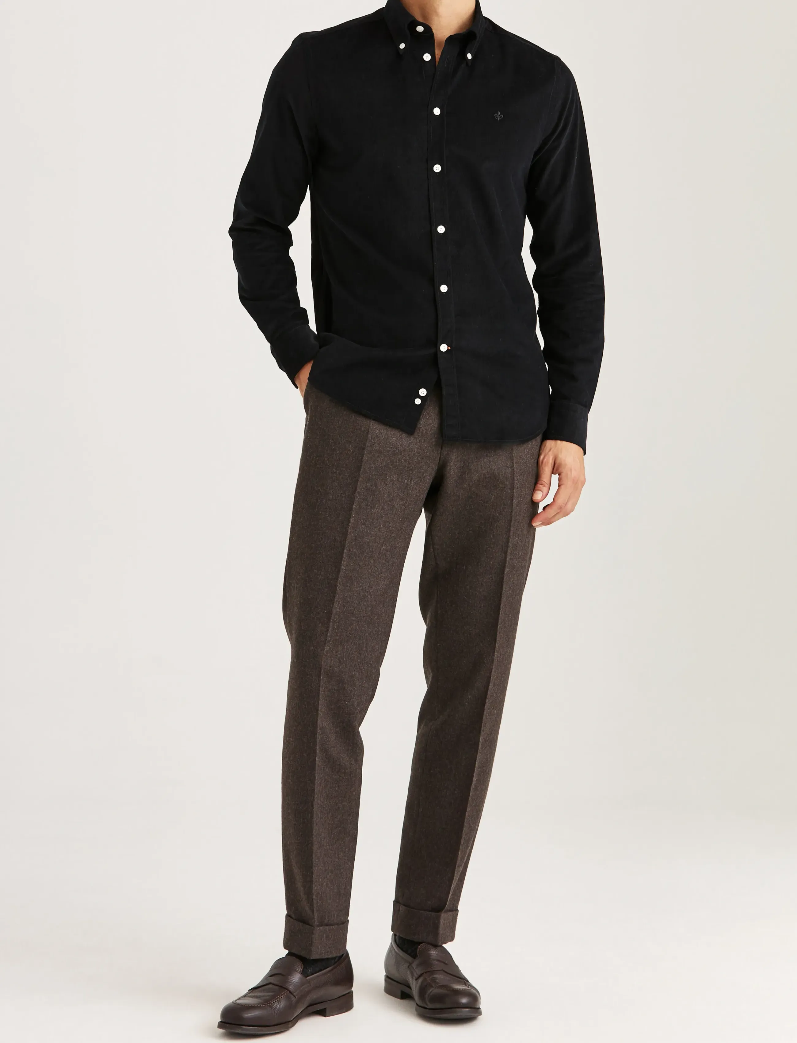Morris - Douglas Cord Shirt-Slim Fit - mænd - grey - 3