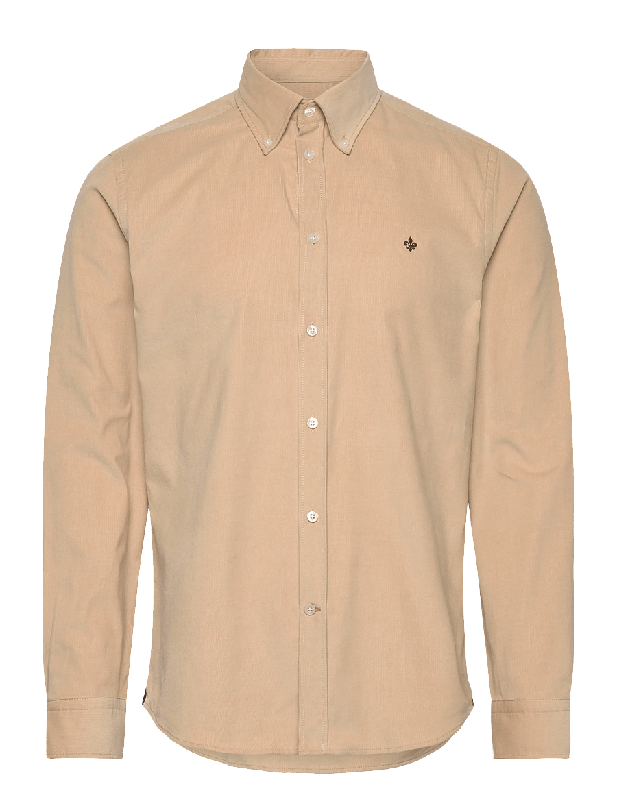 Morris - Douglas Cord Shirt-Slim Fit - kordfløyelsskjorter - khaki - 1