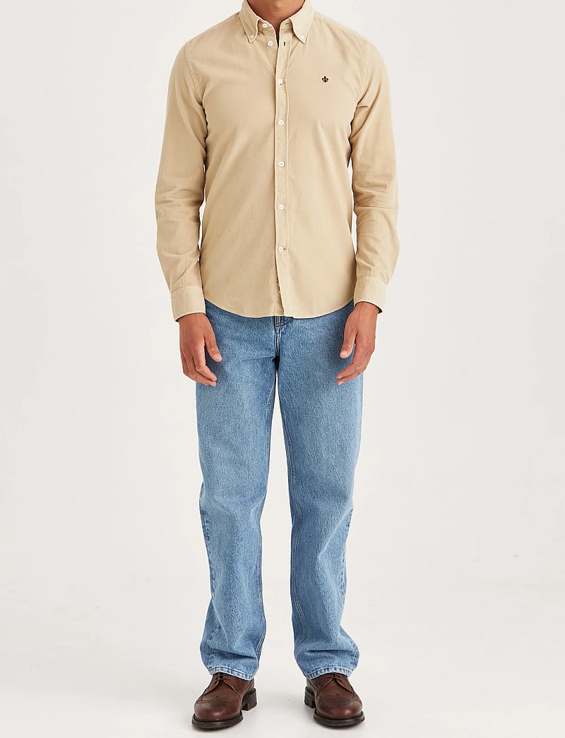 Morris - Douglas Cord Shirt-Slim Fit - manchesterskjortor - khaki - 3