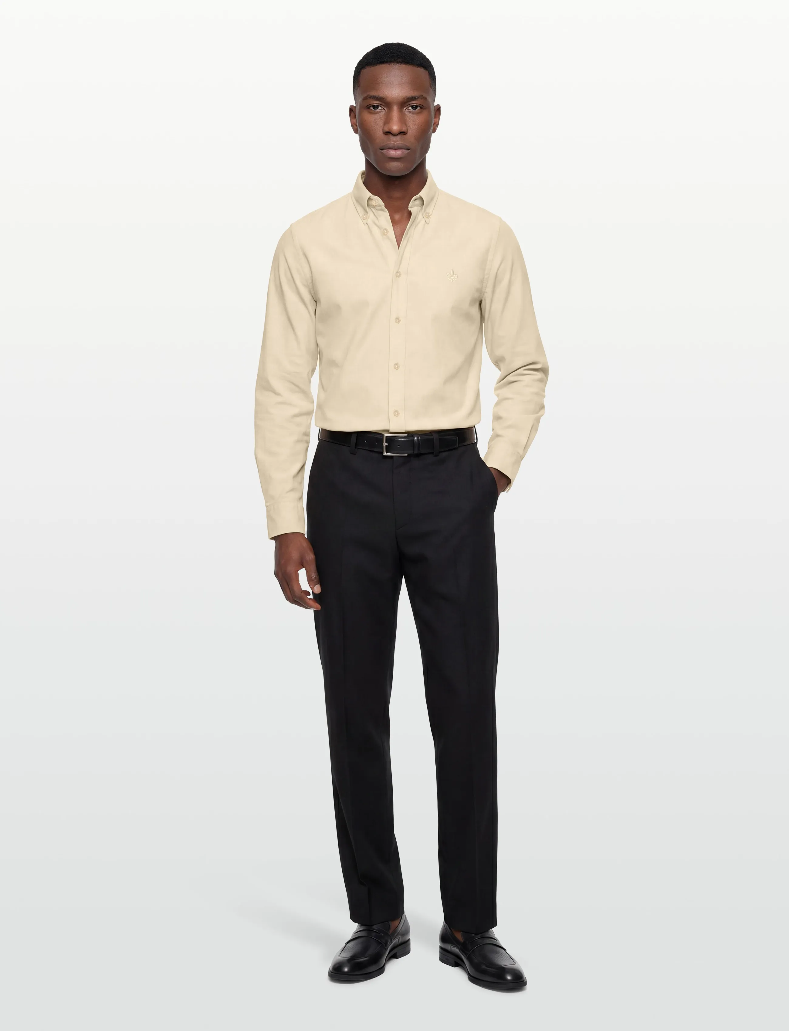 Morris Douglas Cord Shirt-Slim Fit - Skjorter - OFF WHITE / cream