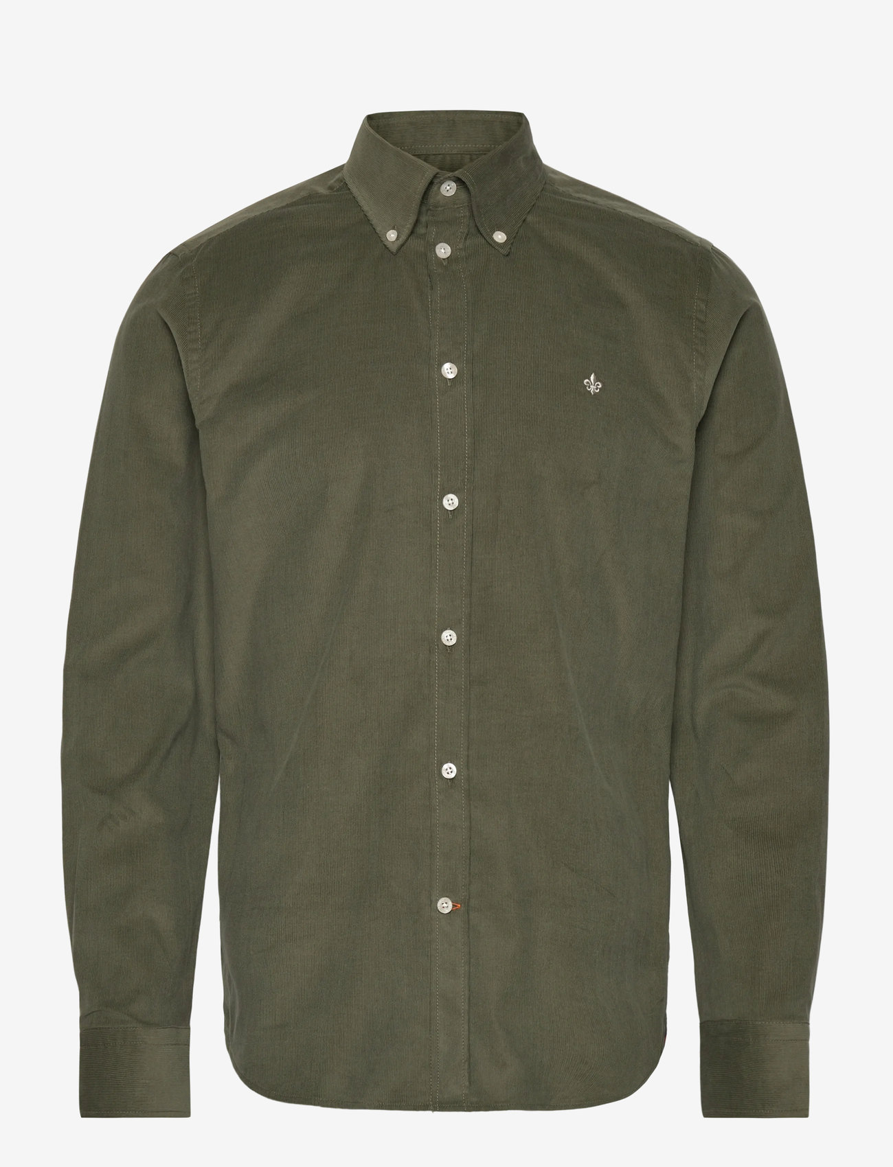 Morris - Douglas Cord Shirt-Slim Fit - fløjlsskjorter - olive - 1