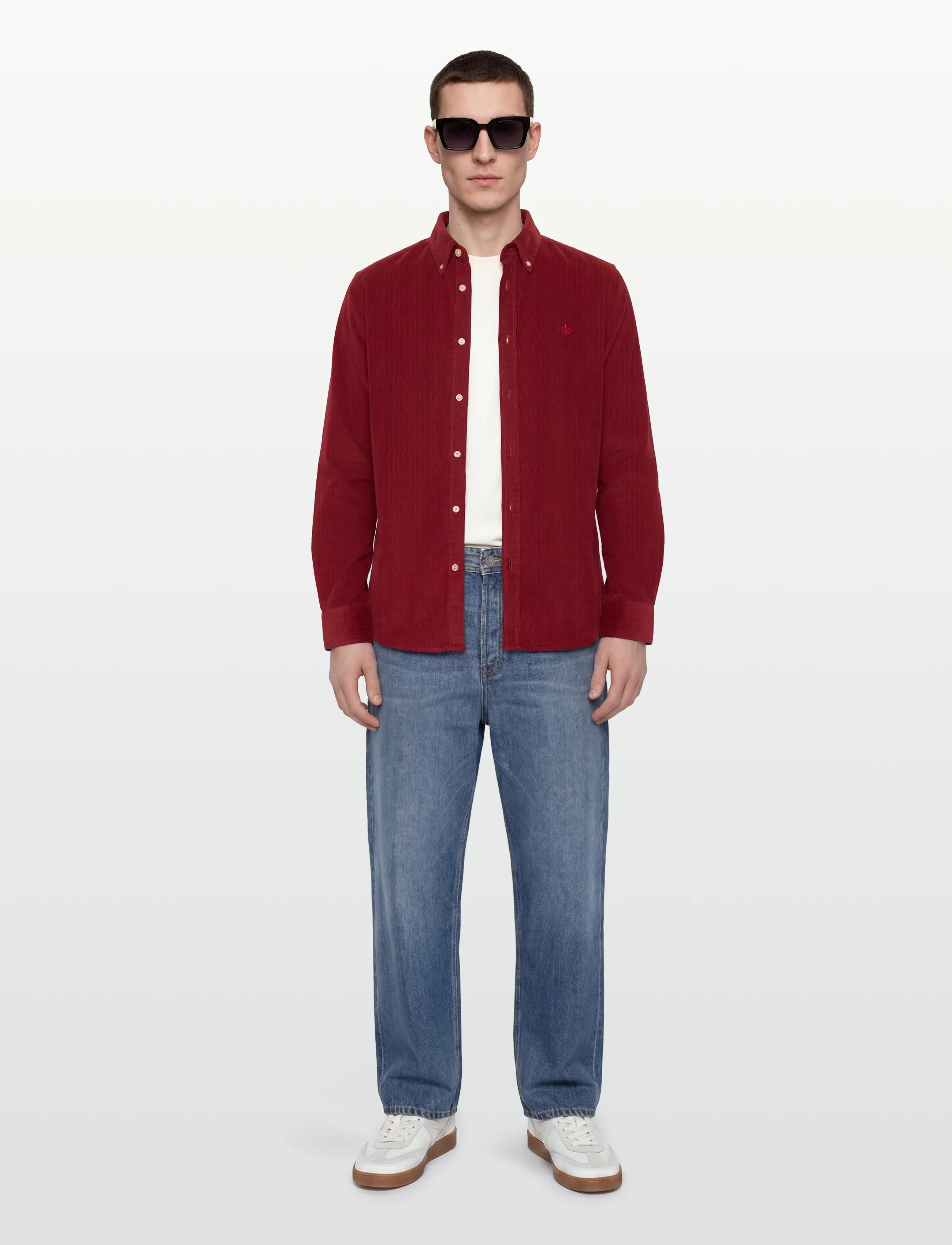 Morris - Douglas Cord Shirt-Slim Fit - corduroy shirts - red - 0
