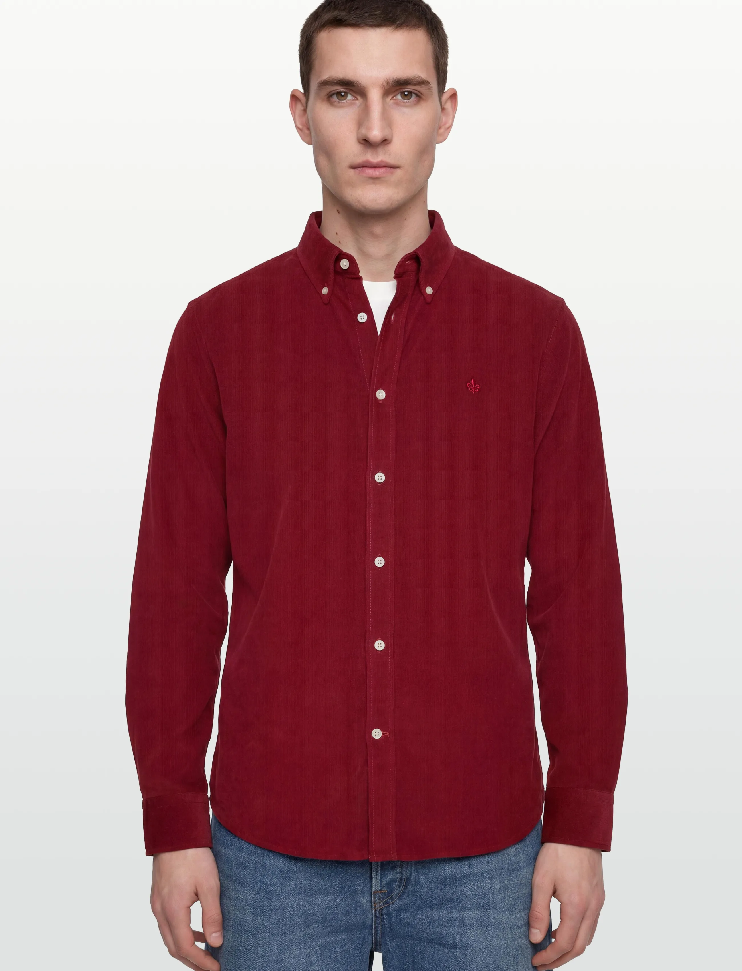 Morris - Douglas Cord Shirt-Slim Fit - corduroy shirts - red - 3