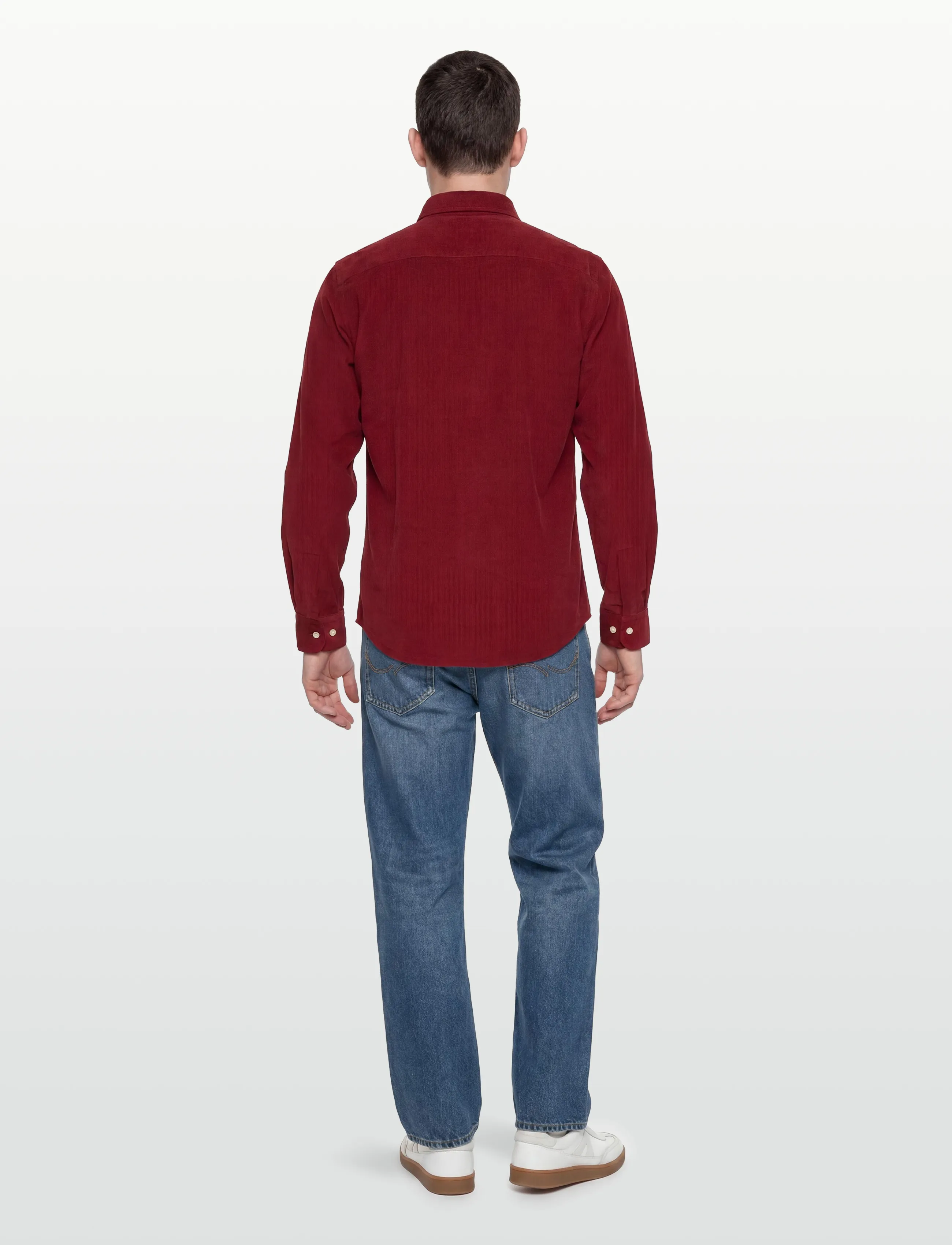 Morris - Douglas Cord Shirt-Slim Fit - corduroy shirts - red - 4