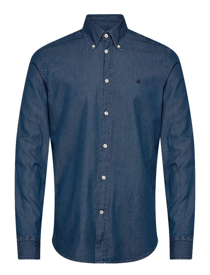 Morris - Light Denim Shirt-Slim Fit - denimowe koszulki - blue - 1