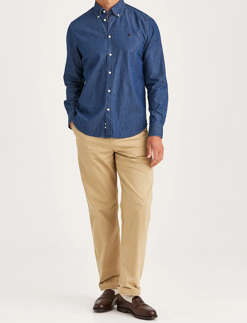 Morris - Light Denim Shirt-Slim Fit - denimowe koszulki - blue - 3