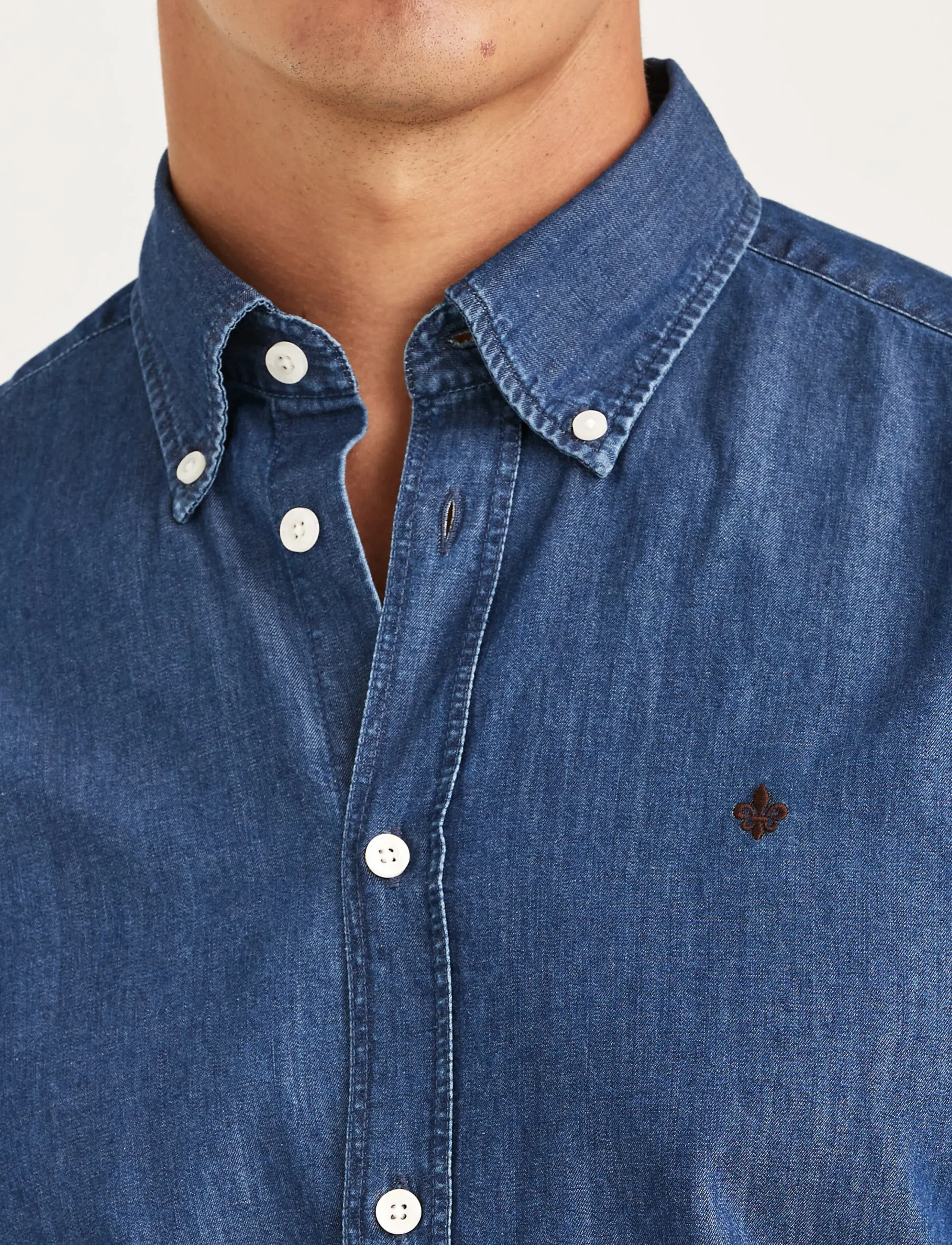 Morris - Light Denim Shirt-Slim Fit - blue - 5
