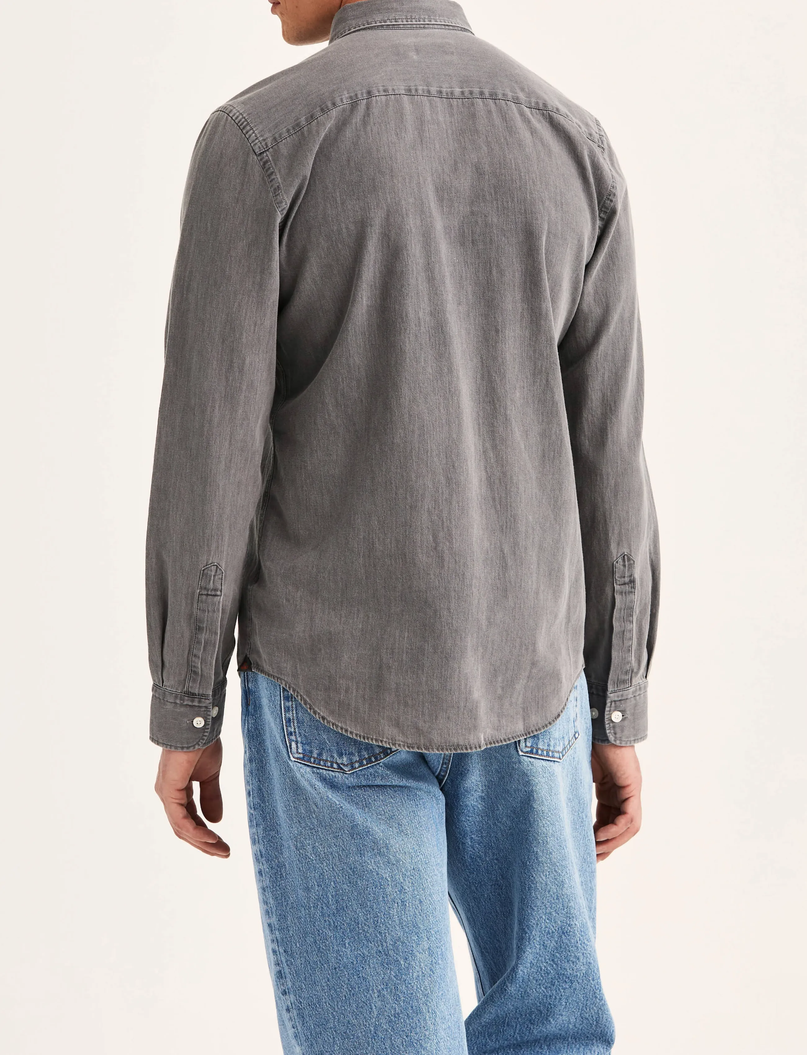 Morris - Light Denim Shirt-Slim Fit - grey - 4