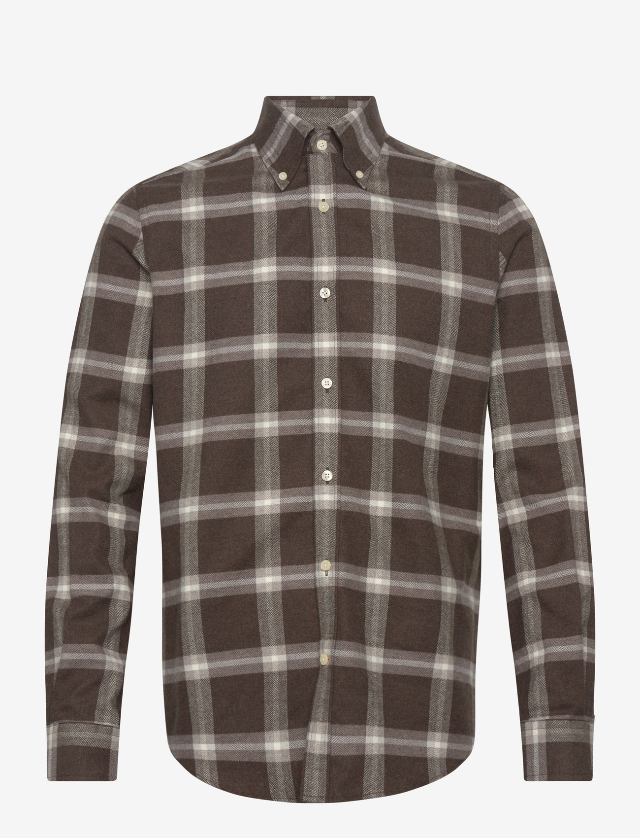Morris - Soft Lama Shirt-Classic Fit - casual skjortor - brown - 1