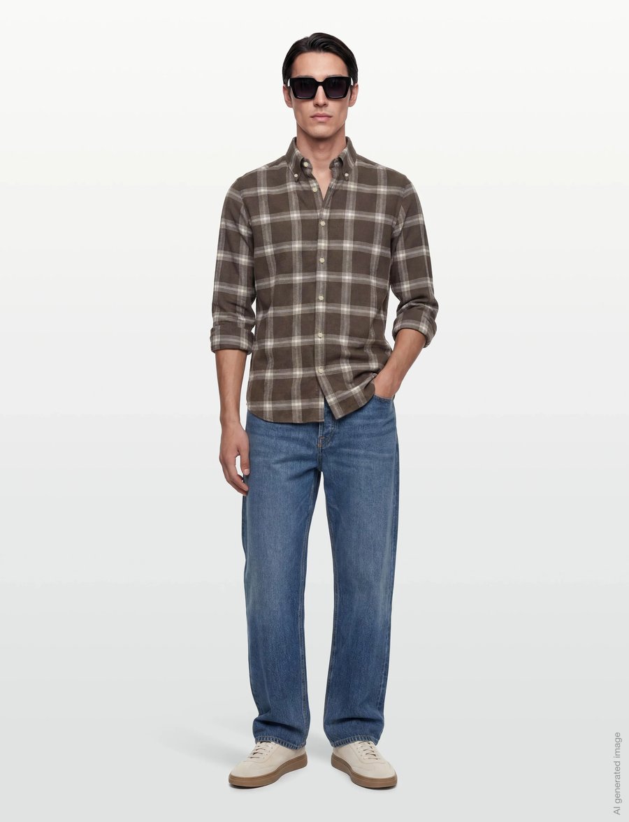 Morris - Soft Lama Shirt-Classic Fit - freizeithemden - brown - 0