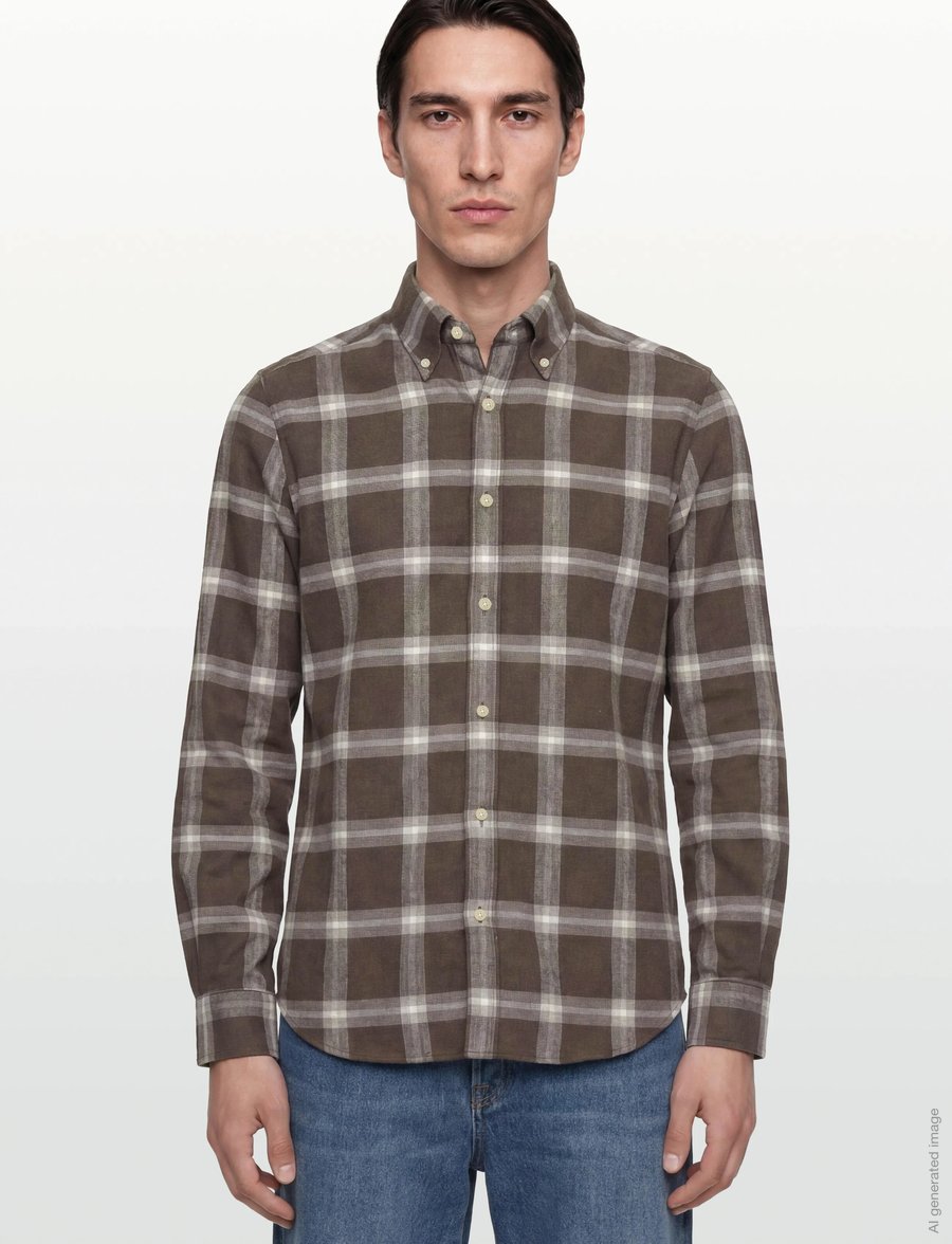 Morris - Soft Lama Shirt-Classic Fit - freizeithemden - brown - 3