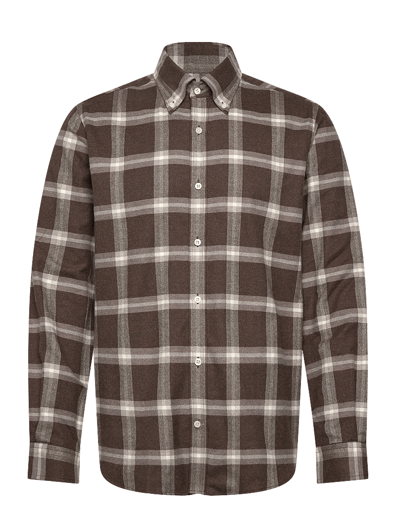 Morris - Soft Lama Shirt-Classic Fit - tavalised t-särgid - dark brown - 0