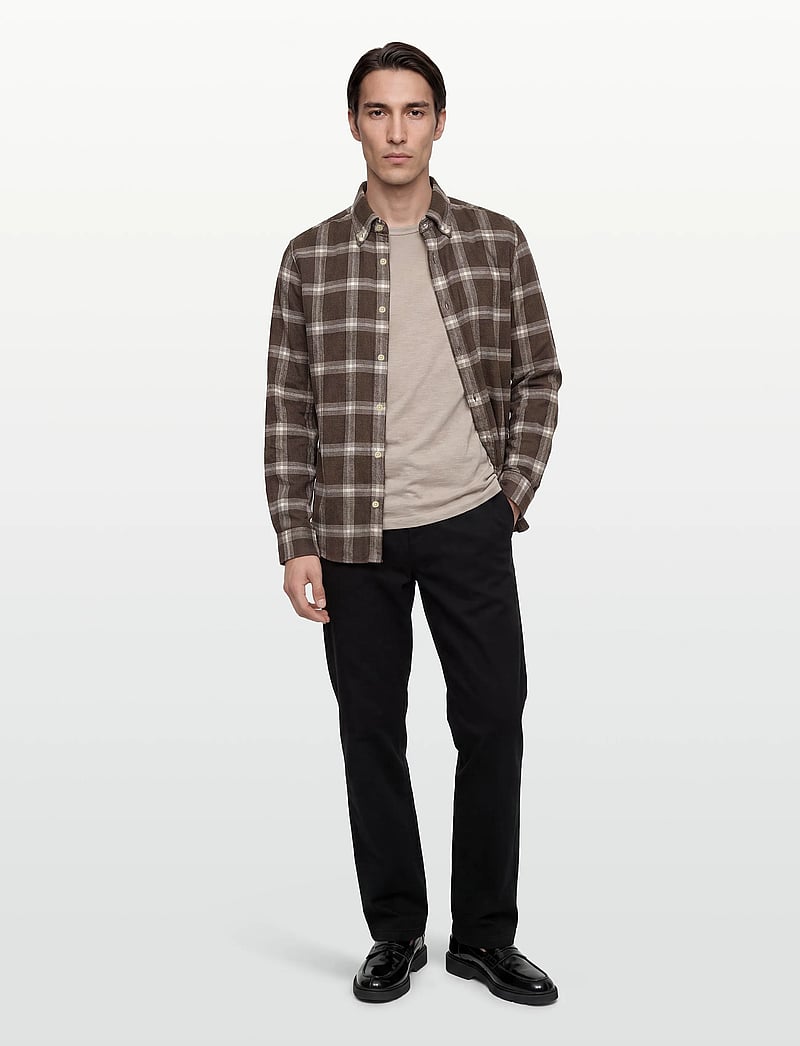 Morris - Soft Lama Shirt-Classic Fit - casual hemden - dark brown - 0