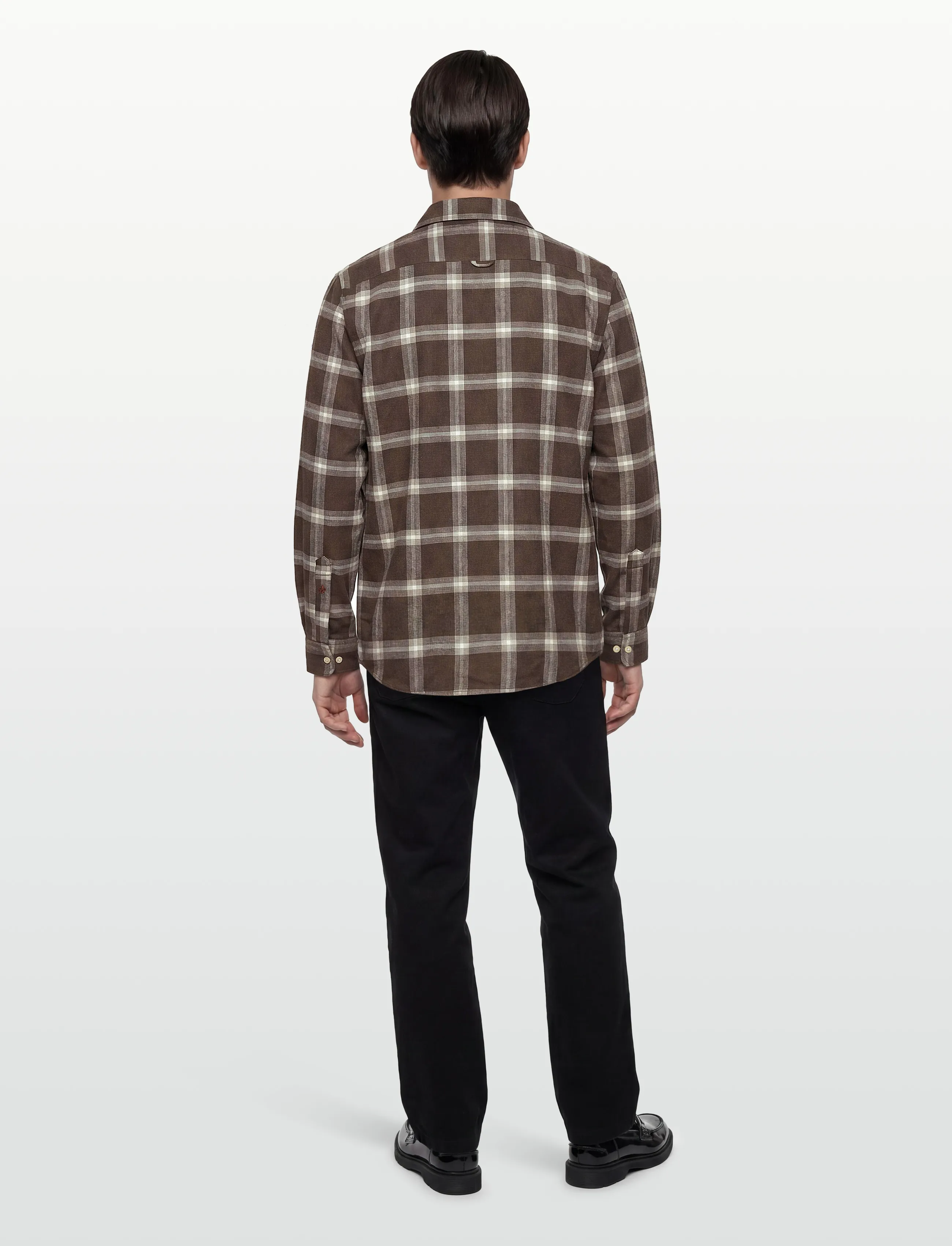 Morris - Soft Lama Shirt-Classic Fit - avslappede skjorter - dark brown - 4