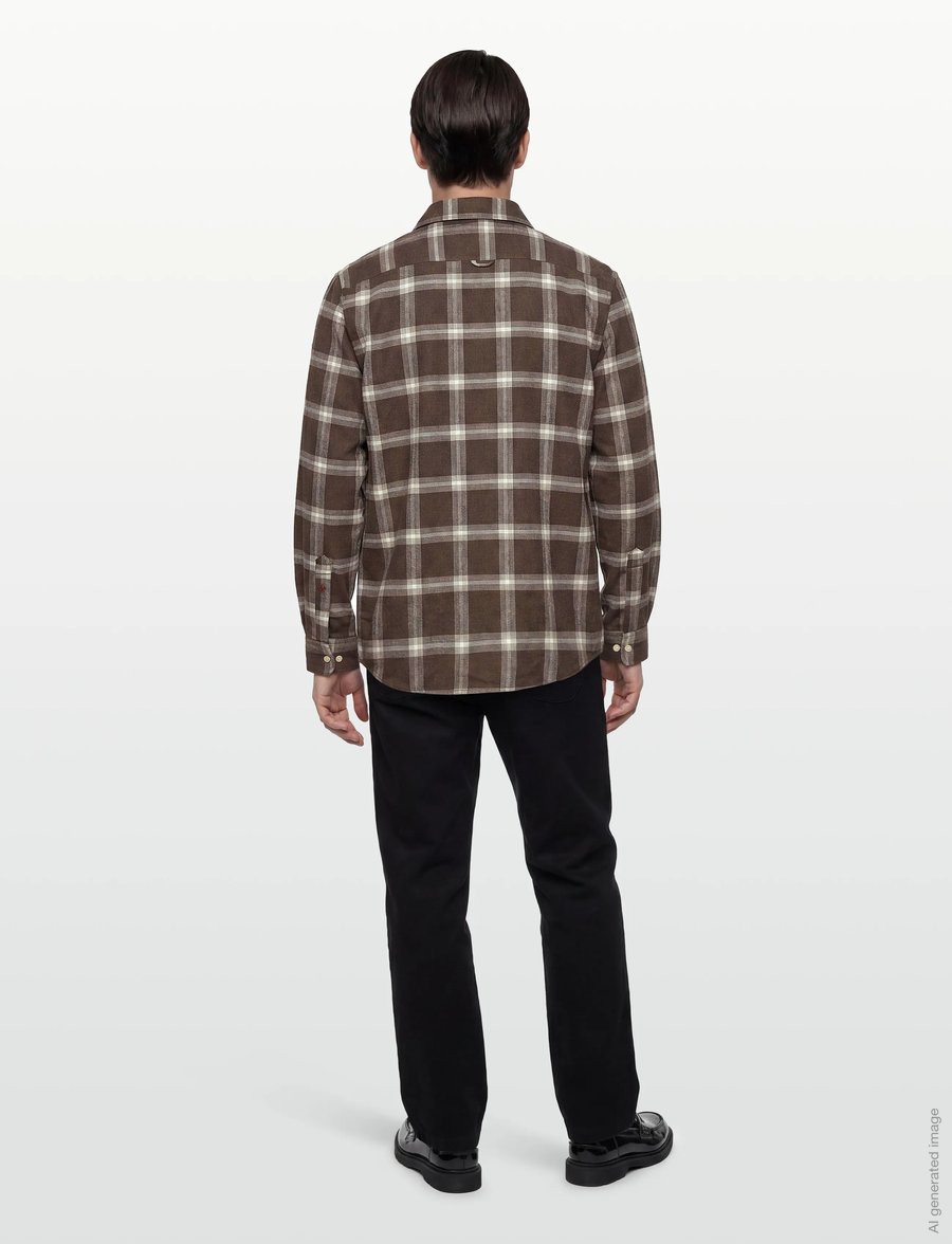 Morris - Soft Lama Shirt-Classic Fit - freizeithemden - dark brown - 4