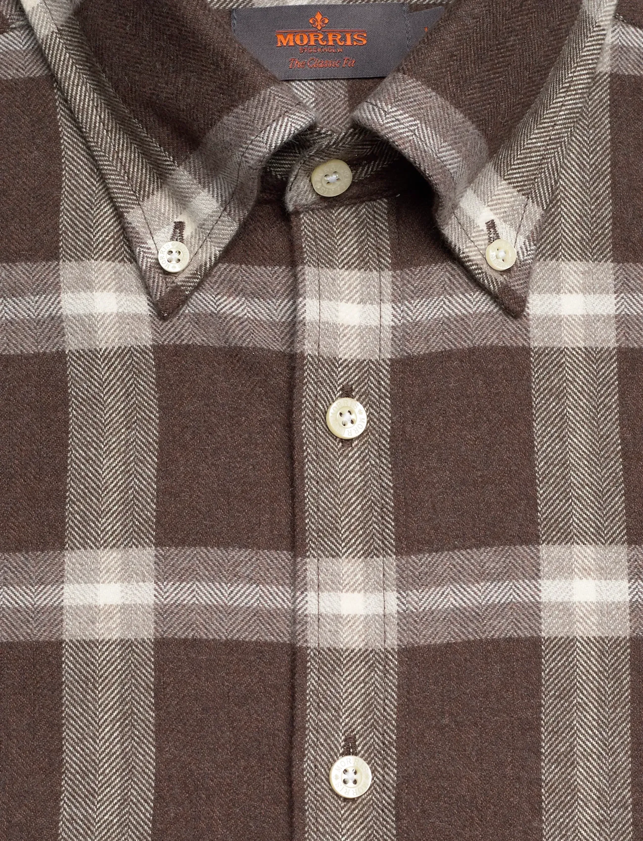 Morris - Soft Lama Shirt-Classic Fit - avslappede skjorter - dark brown - 5