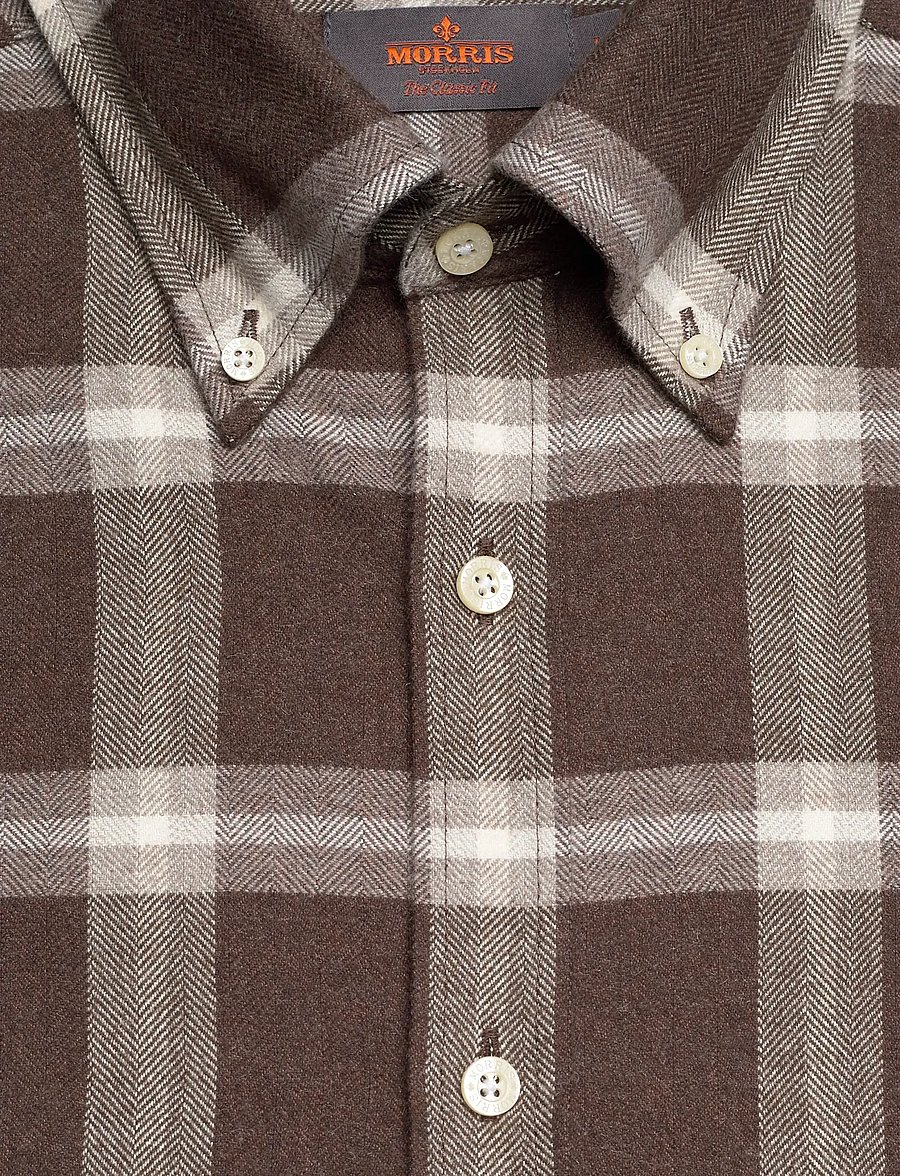 Morris - Soft Lama Shirt-Classic Fit - freizeithemden - dark brown - 5