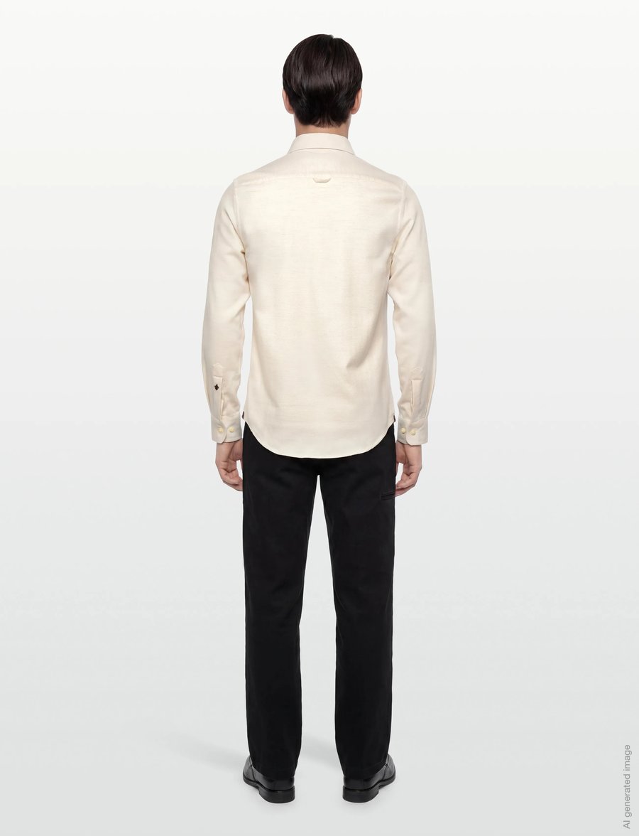Morris - Soft Lama Shirt-Classic Fit - freizeithemden - off white - 4