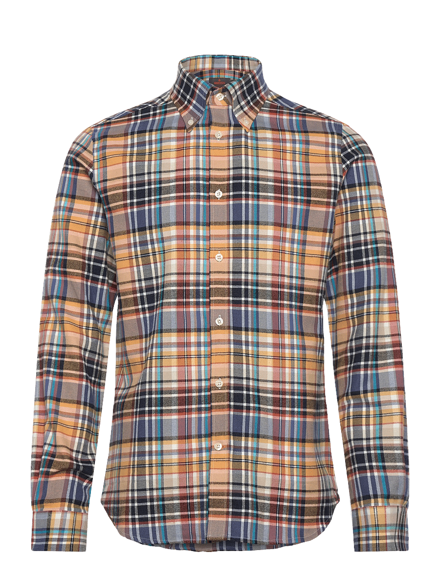 Morris - Happy Tartan Check Shirt-Classic Fit - ternede skjorter - yellow - 1