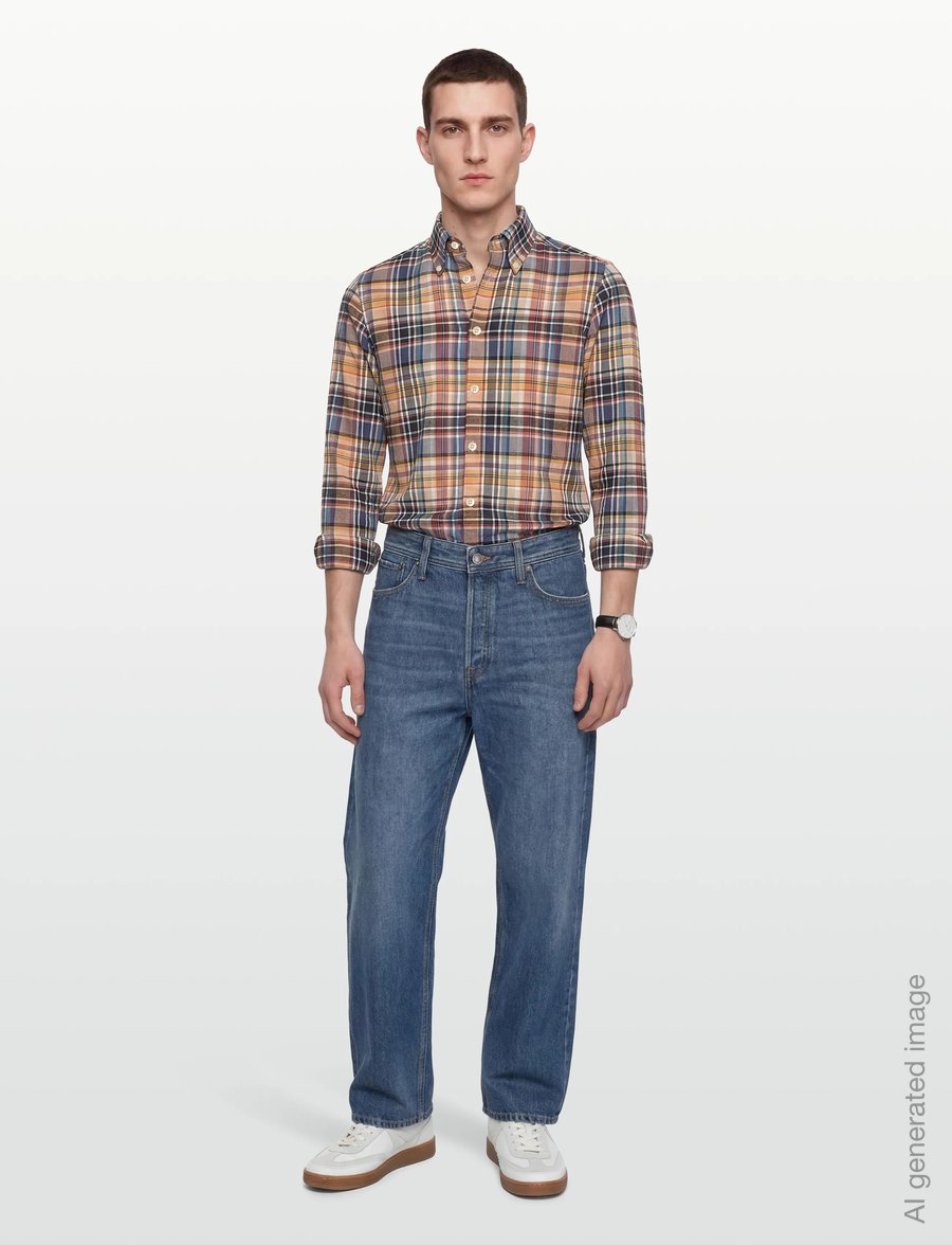 Morris - Happy Tartan Check Shirt-Classic Fit - ternede skjorter - yellow - 0