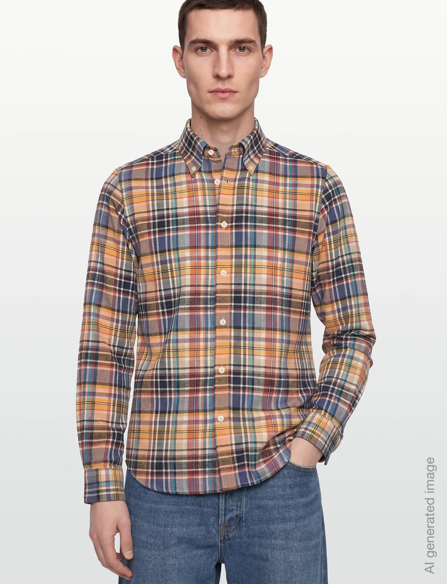 Morris - Happy Tartan Check Shirt-Classic Fit - ternede skjorter - yellow - 3