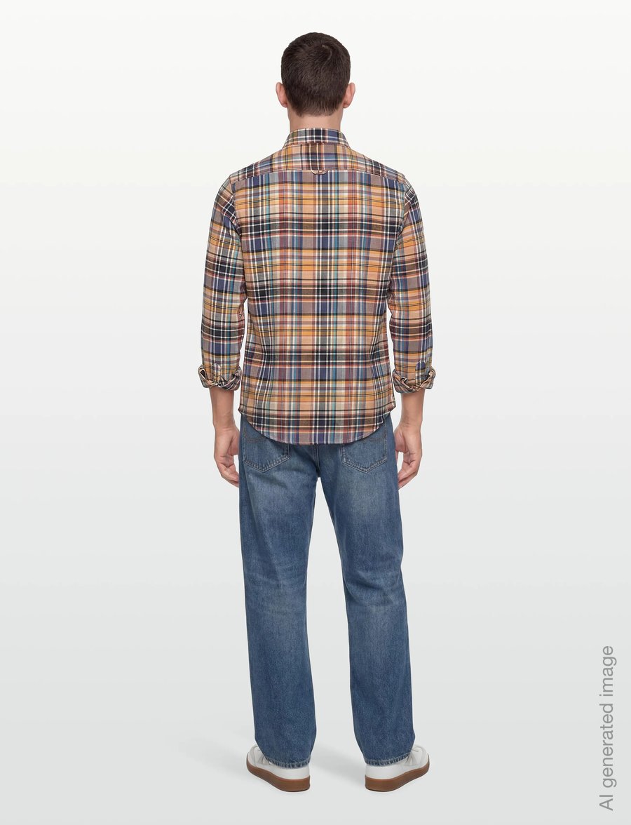 Morris - Happy Tartan Check Shirt-Classic Fit - ternede skjorter - yellow - 4