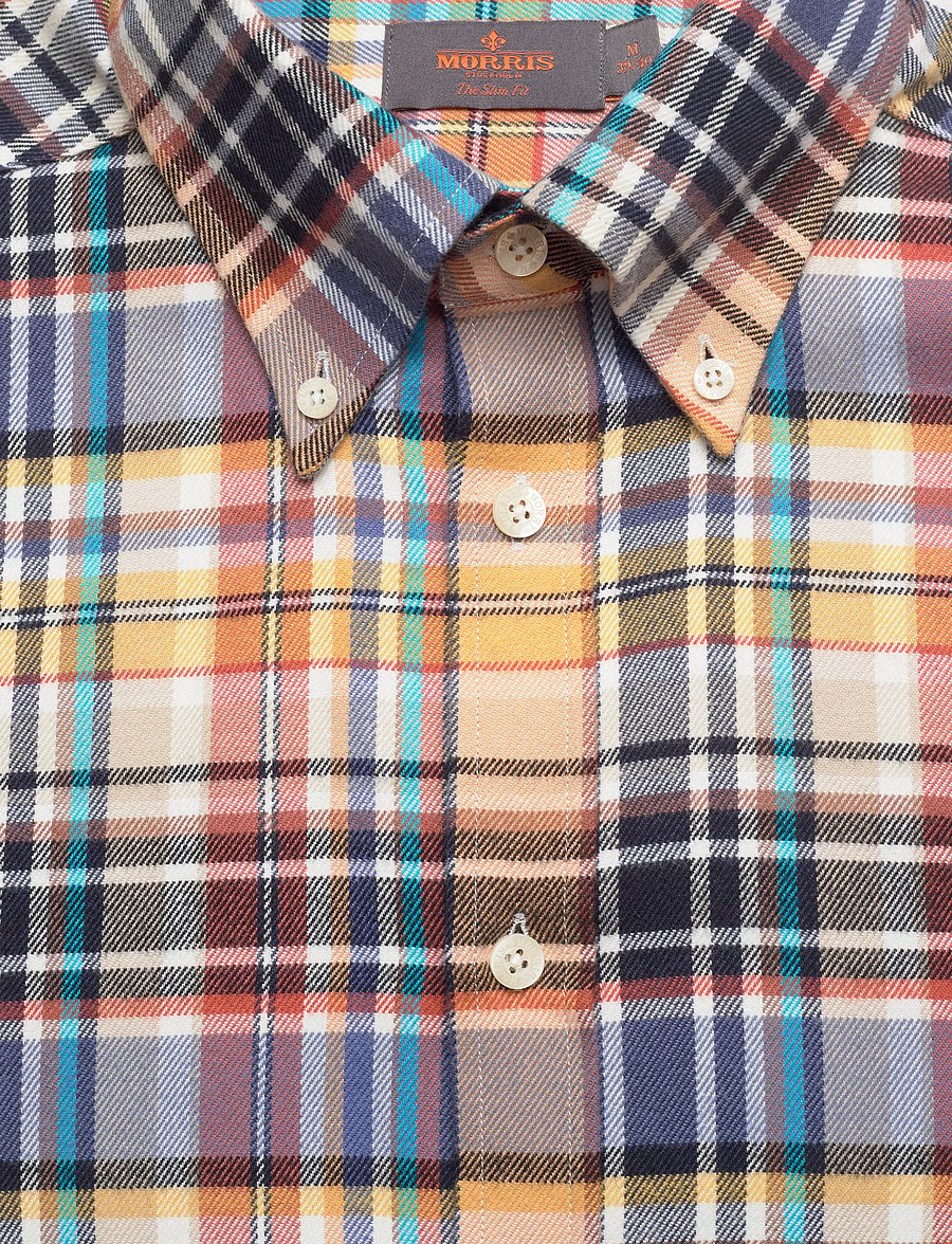 Morris - Happy Tartan Check Shirt-Classic Fit - ternede skjorter - yellow - 5